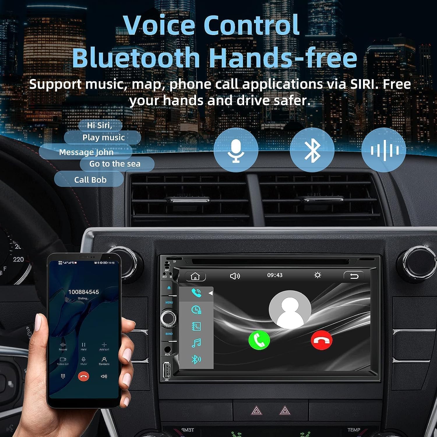 Foto 5 pulgar | Estéreo Para Coche Wowivid De 7 Pulgadas, Doble Din Con Carplay Y Android Auto - Venta Internacional.