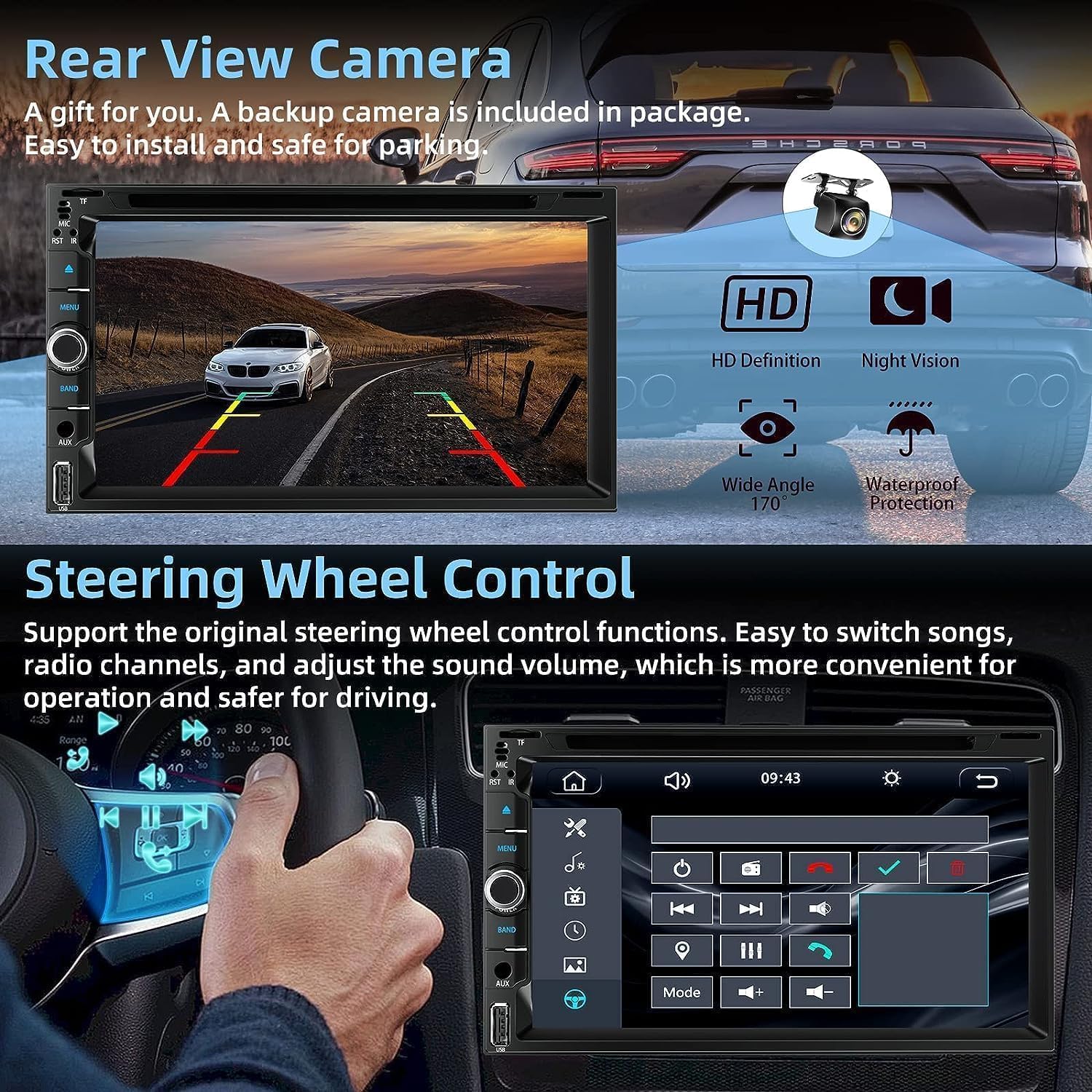 Foto 6 pulgar | Estéreo Para Coche Wowivid De 7 Pulgadas, Doble Din Con Carplay Y Android Auto - Venta Internacional.
