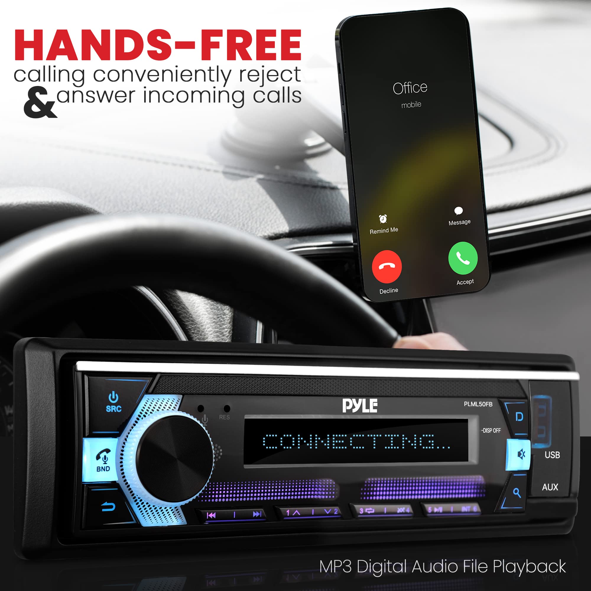 Foto 5 pulgar | Receptor Estéreo Bluetooth Para Unidad Principal Pyle Plml50fb, Color Negro - Venta Internacional.
