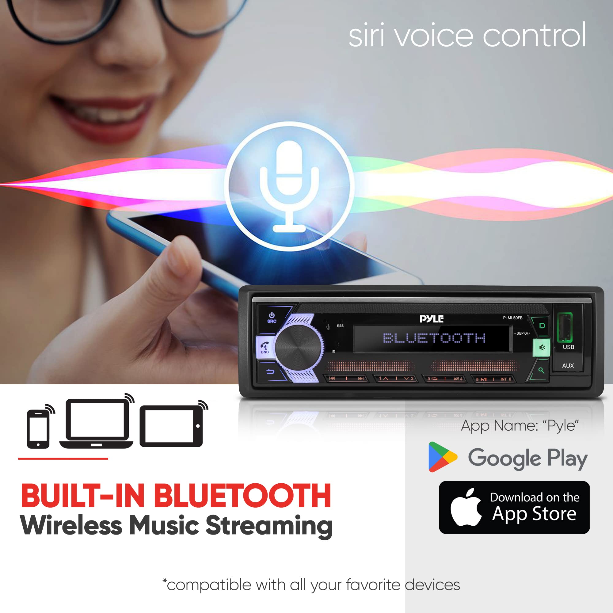 Foto 6 pulgar | Receptor Estéreo Bluetooth Para Unidad Principal Pyle Plml50fb, Color Negro - Venta Internacional.