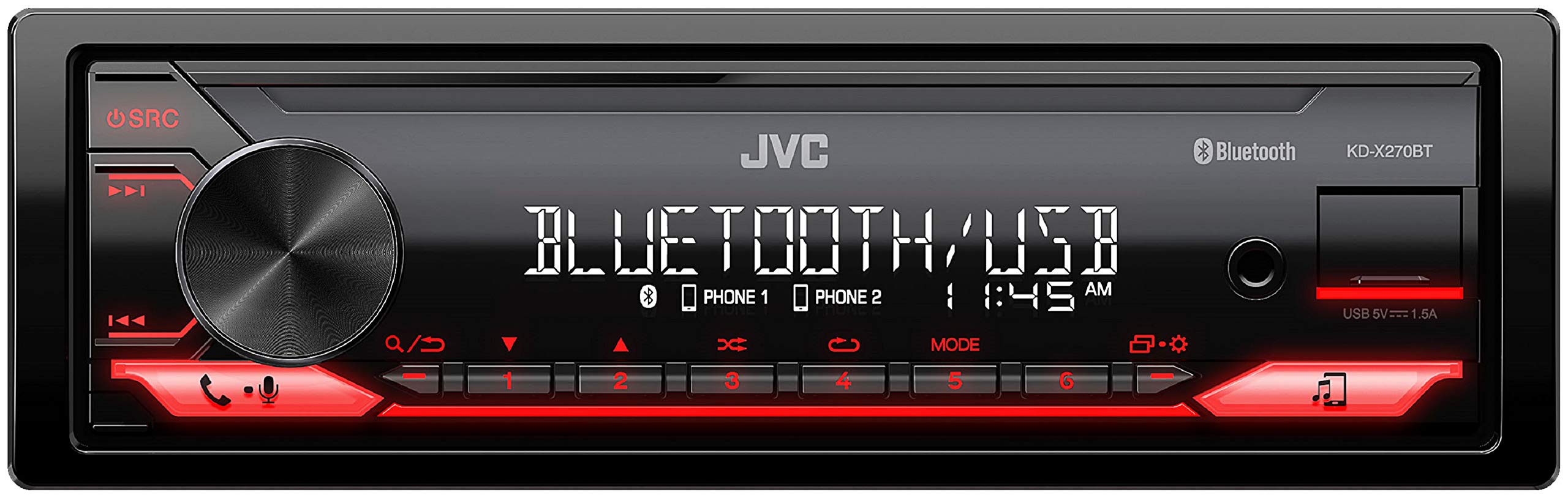 Foto 2 pulgar | Estéreo De Coche Jvc Kd-x270bt Bluetooth Con Puerto Usb 50 W Single Din - Venta Internacional.