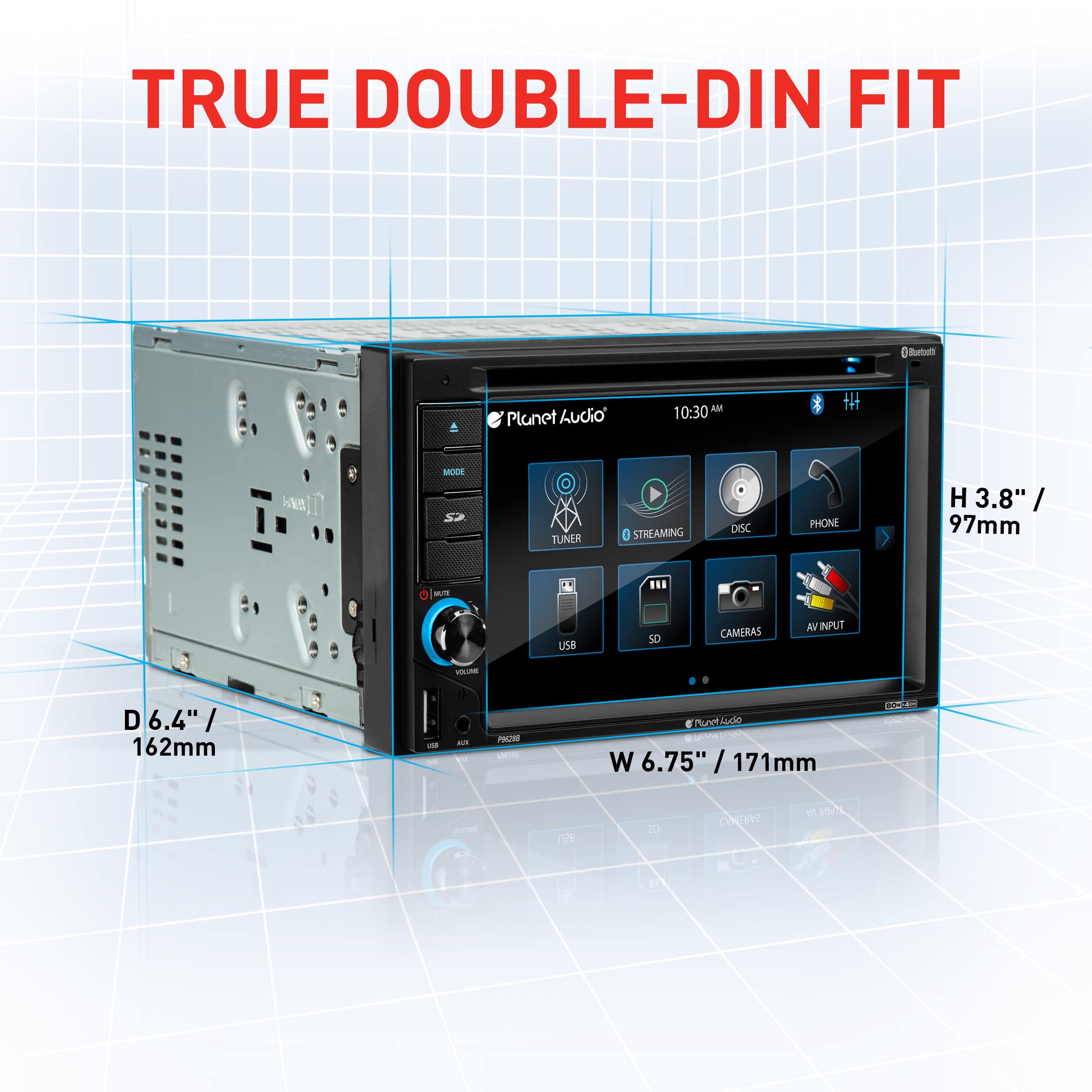 Foto 4 | Sistema Estéreo Para Coche Planet Audio P9628b De 6.2 Pulgadas, Doble Din - Venta Internacional.