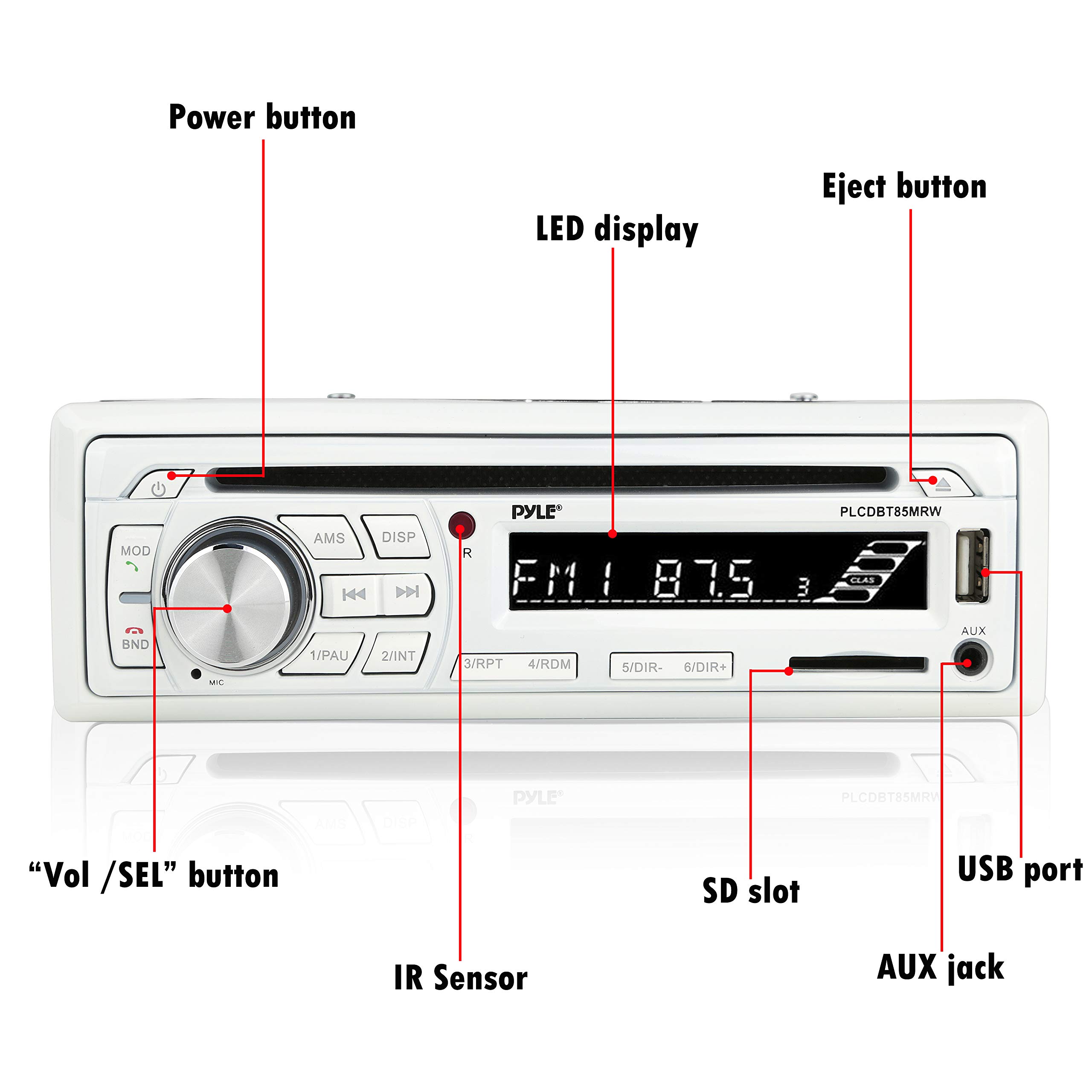 Foto 3 pulgar | Kit De Altavoces Con Receptor Estéreo Marino Pyle Con Bluetooth De 6.5 Pulgadas - Venta Internacional.