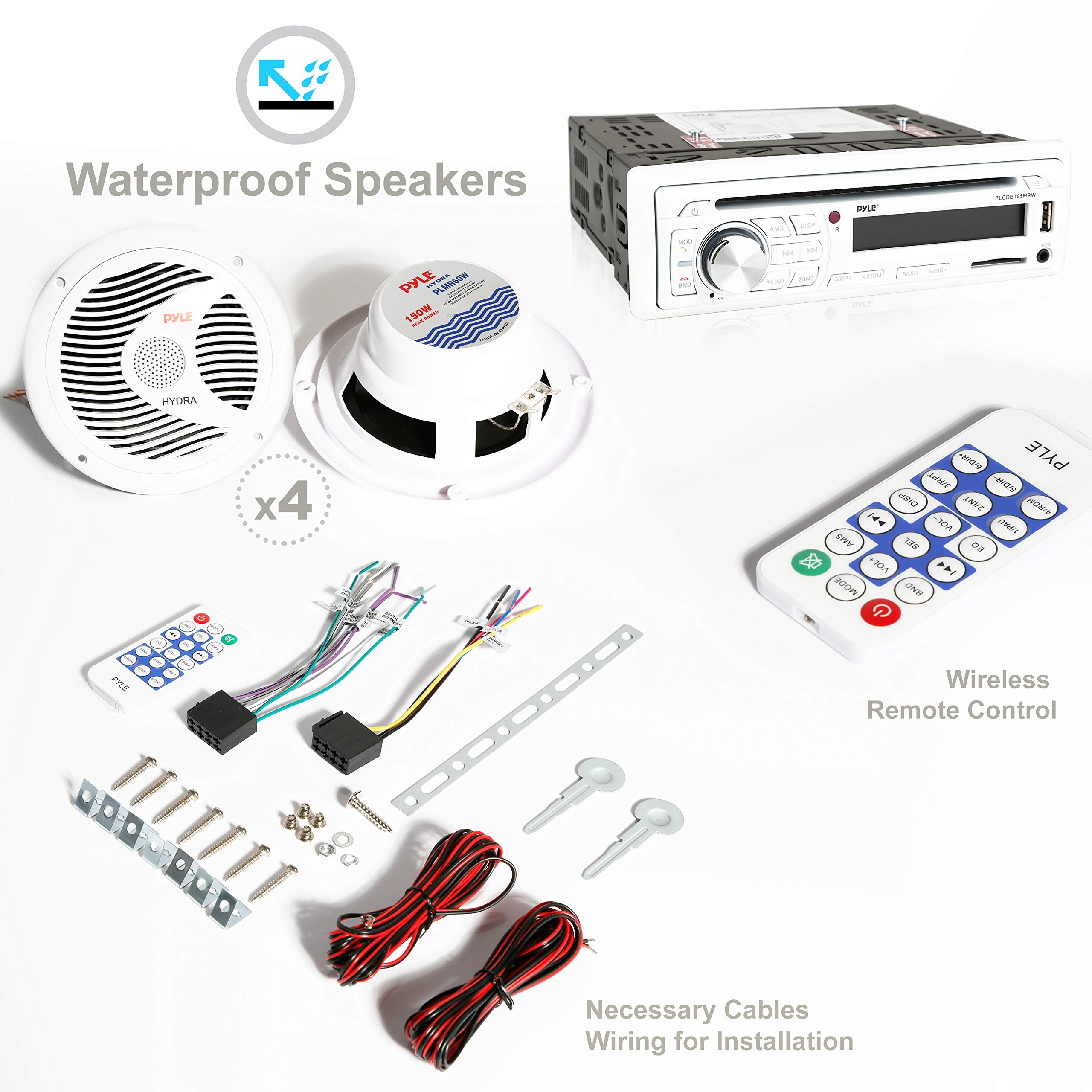 Foto 5 pulgar | Kit De Altavoces Con Receptor Estéreo Marino Pyle Con Bluetooth De 6.5 Pulgadas - Venta Internacional.