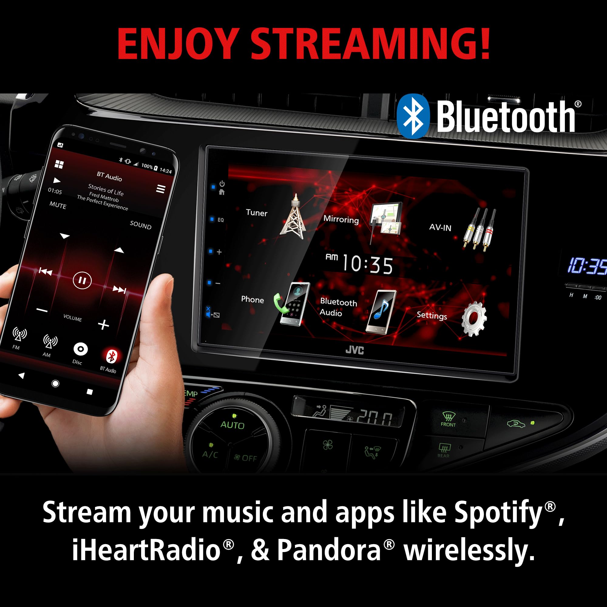 Foto 7 | Receptor Estéreo Para Coche Jvc Kw-m180bt Bluetooth Usb 6.75'' - Venta Internacional.