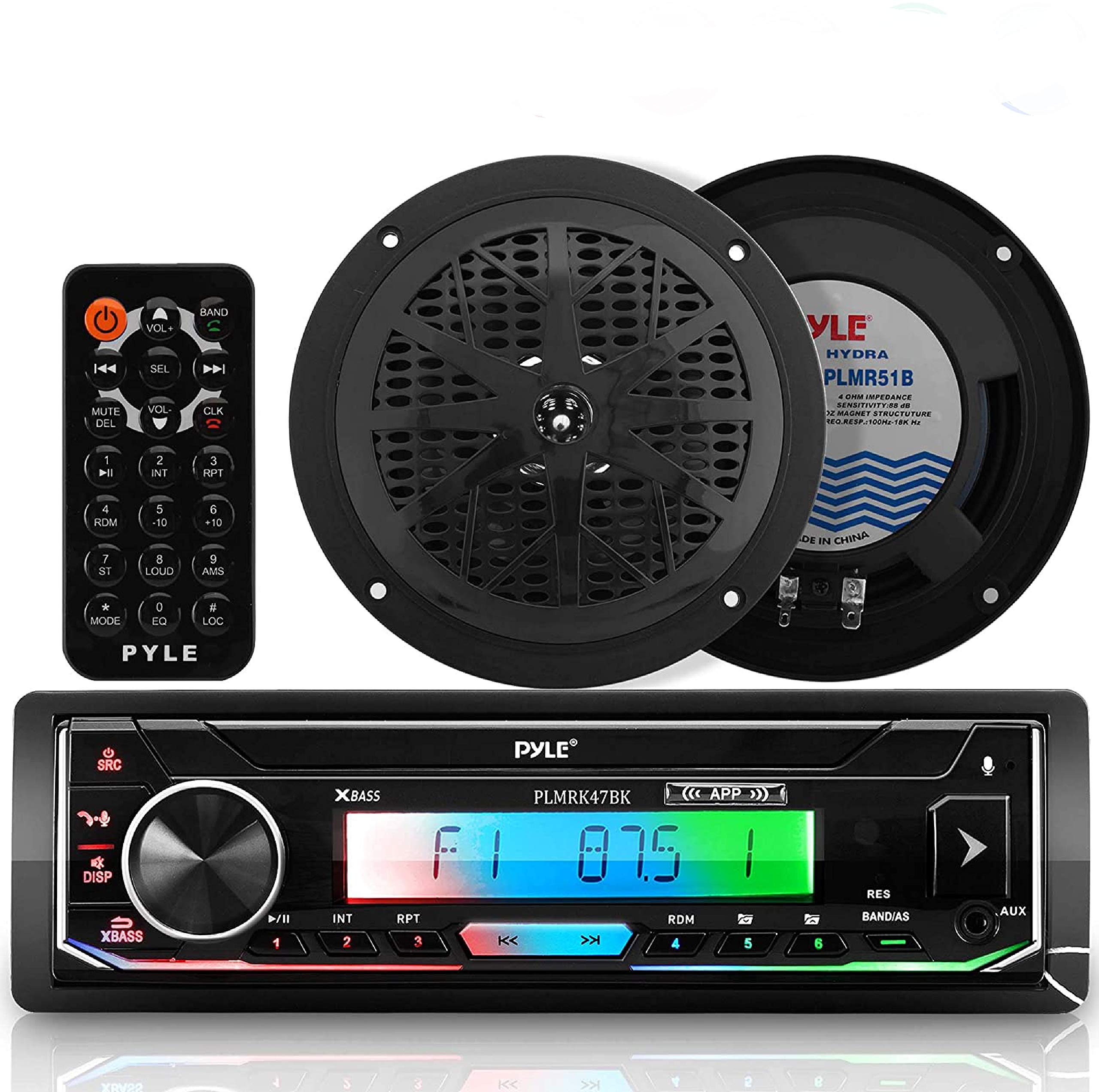 Foto 2 pulgar | Kit De Receptor Estéreo Y Altavoz Bluetooth Marine 300w Pyle - Venta Internacional.