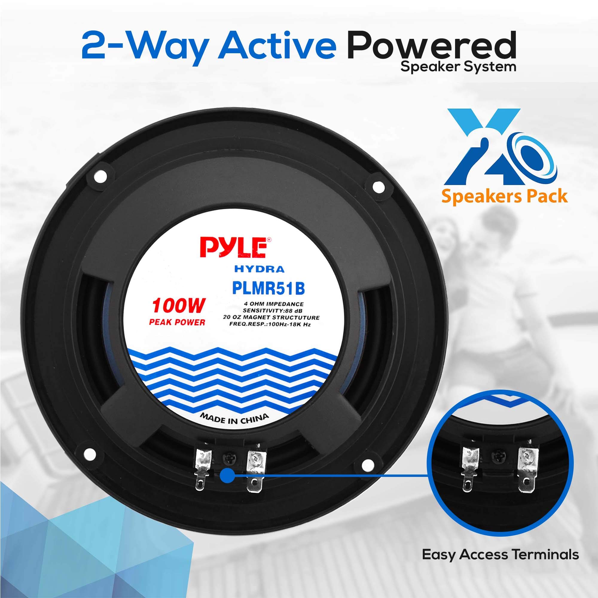 Foto 4 pulgar | Kit De Receptor Estéreo Y Altavoz Bluetooth Marine 300w Pyle - Venta Internacional.