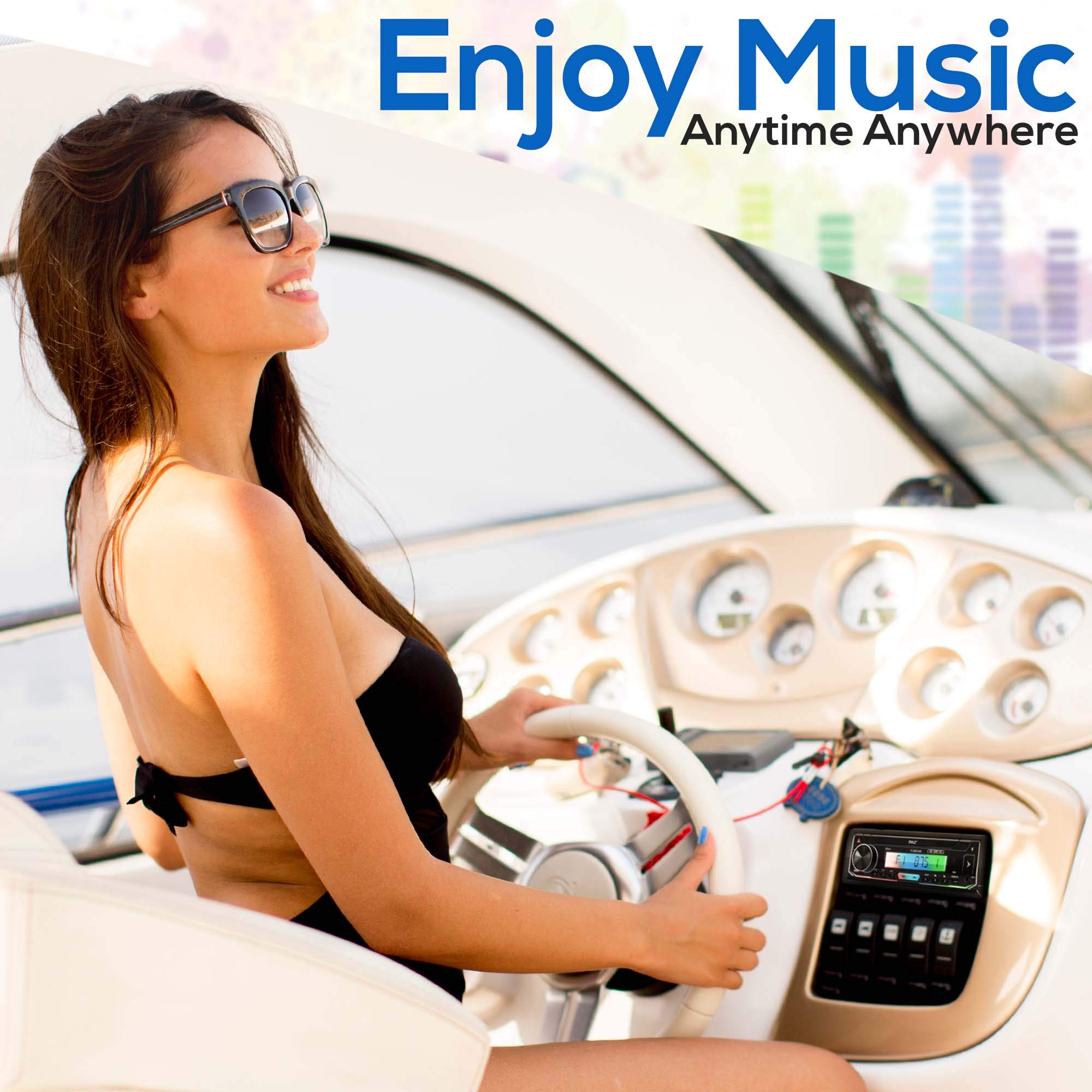 Foto 7 pulgar | Kit De Receptor Estéreo Y Altavoz Bluetooth Marine 300w Pyle - Venta Internacional.