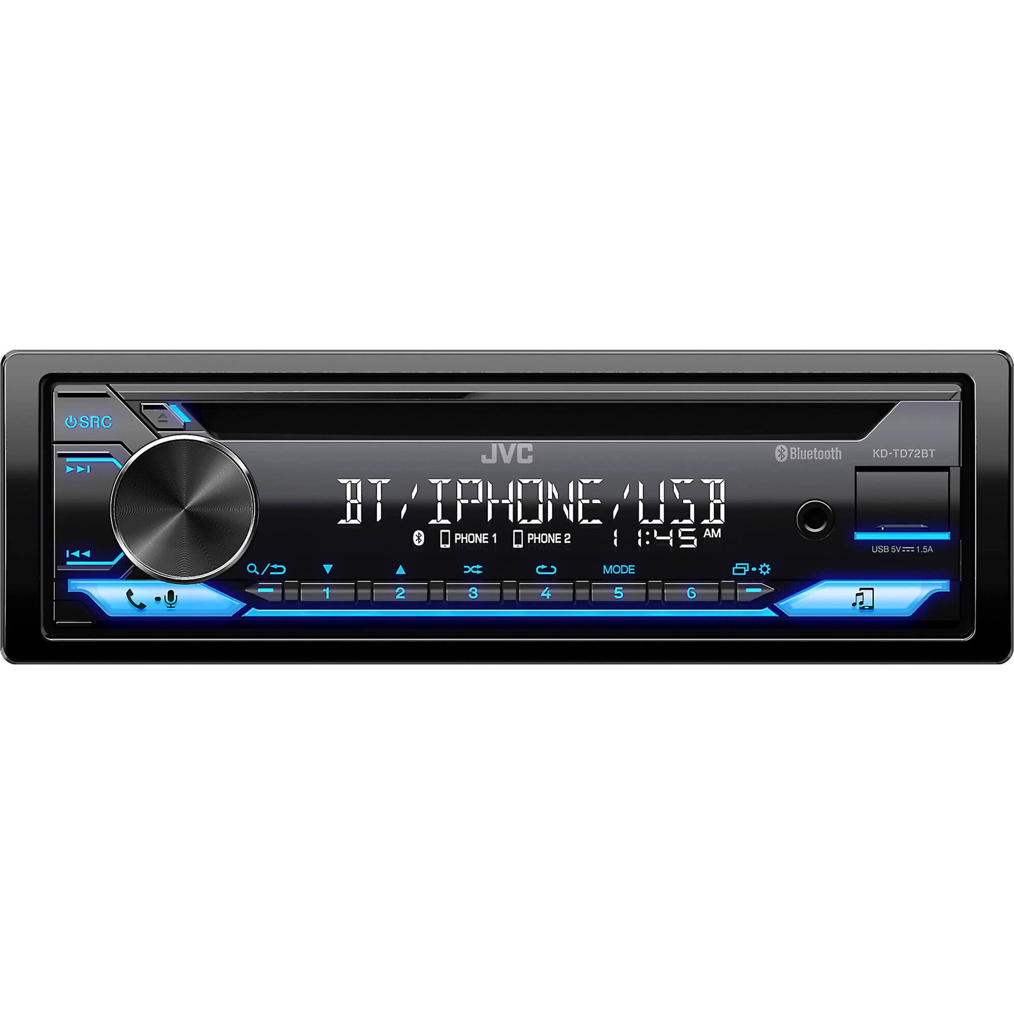 Foto 2 pulgar | Receptor Estéreo Para Coche Jvc Kd-td72bt Bluetooth Usb Am/fm Cd - Venta Internacional.