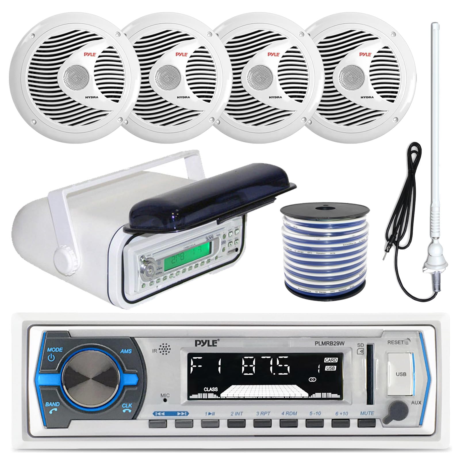 Foto 2 pulgar | Receptor de Radio Pyle Plmrb29w Con 4 Altavoces Y Accesorios De 6.5 Pulgadas - Venta Internacional