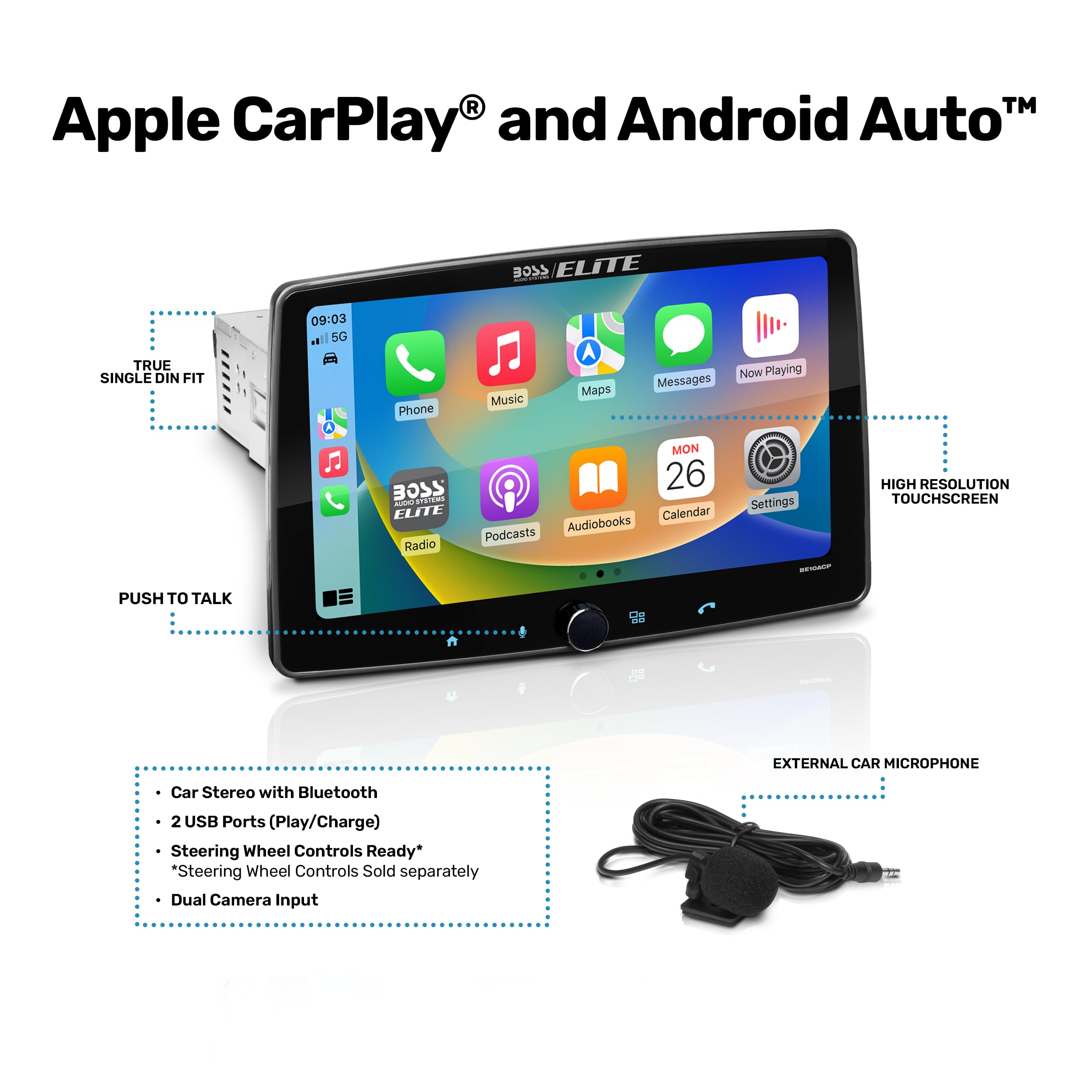 Foto 2 | Sistema Estéreo para Coche Boss Audio Systems Elite Be10acp 10.1 Pulgadas Touch - Venta Internacional