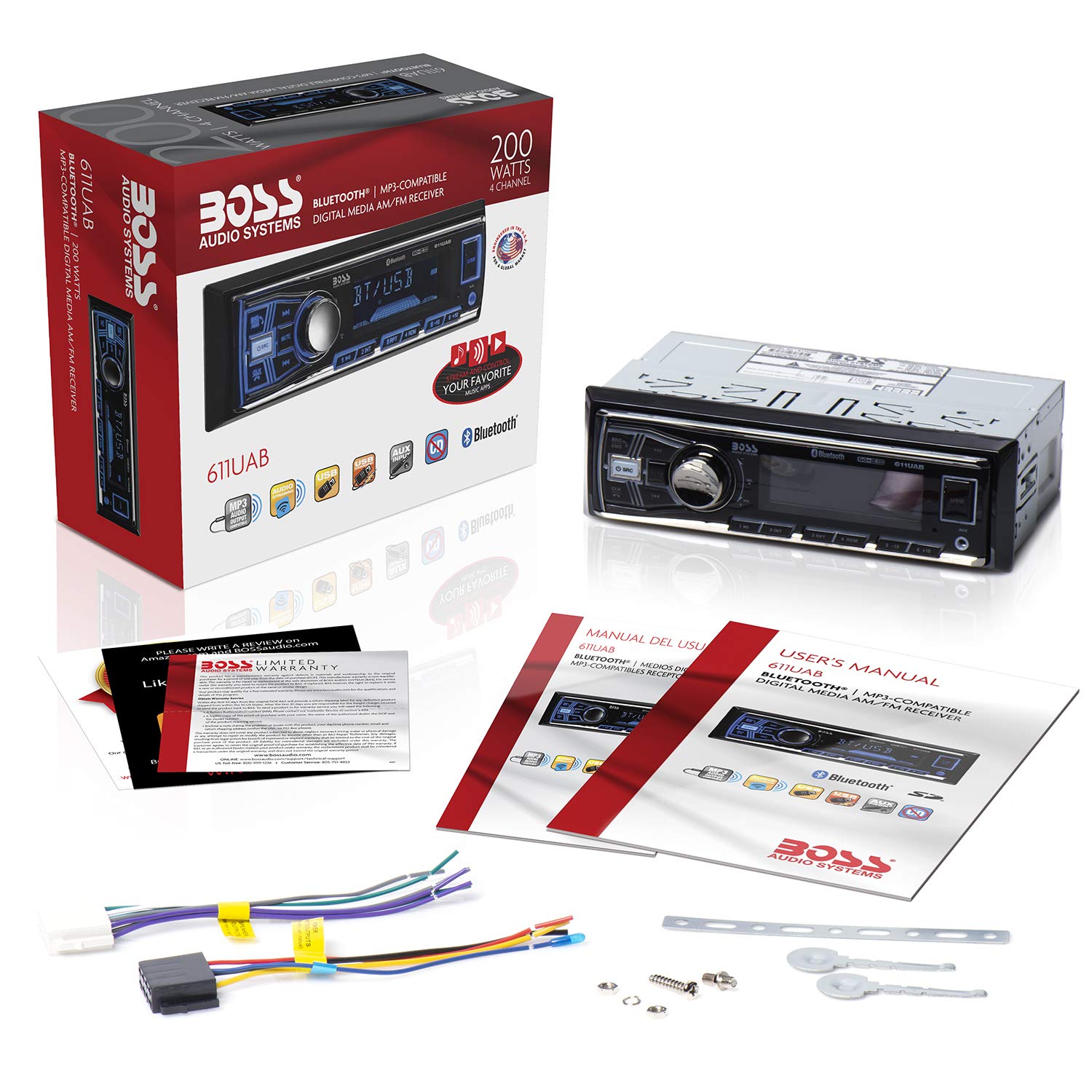 Foto 3 pulgar | Sistema Estéreo para Coche Boss Audio Systems 611UAB Bluetooth - Venta Internacional