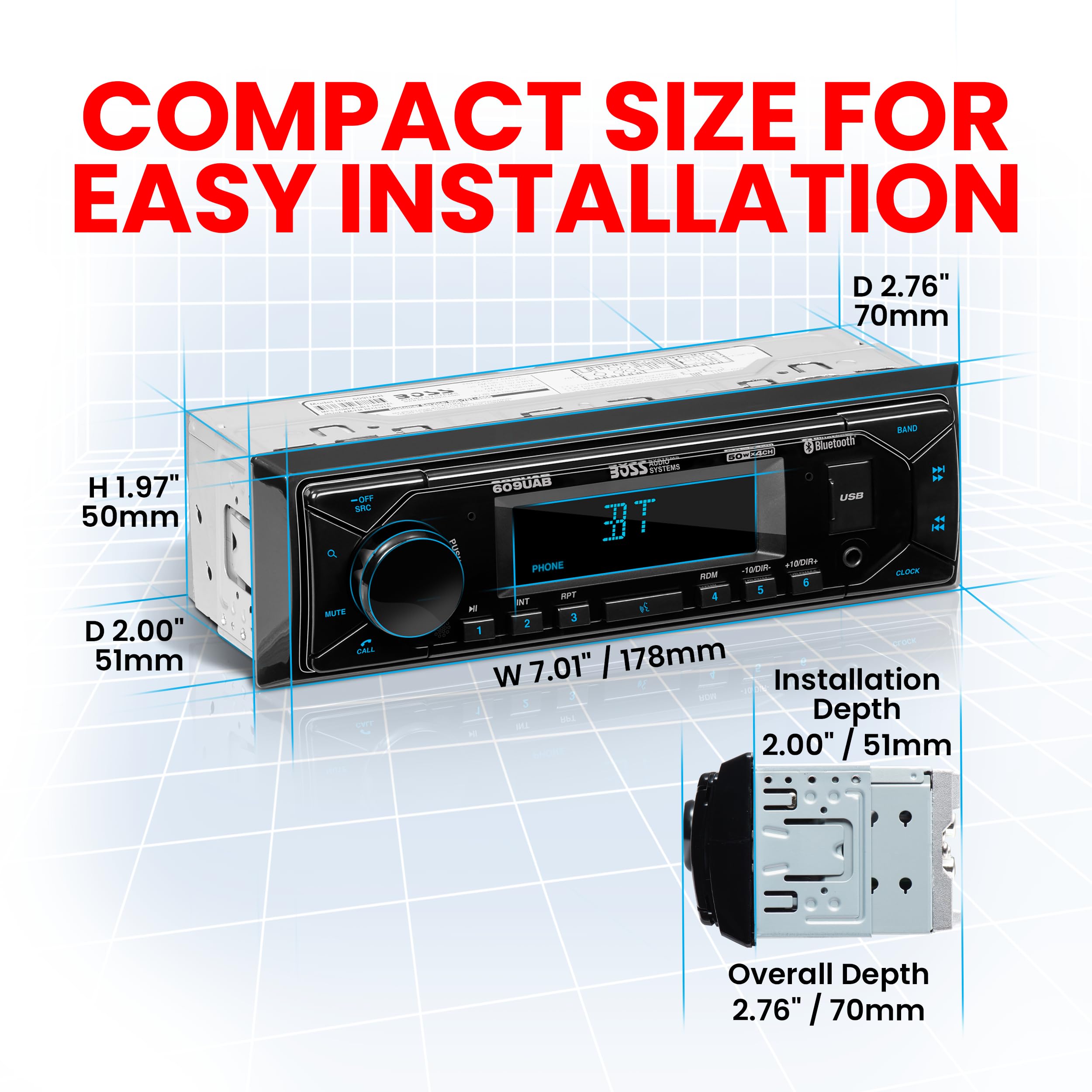 Foto 4 pulgar | Sistema Estéreo para Coche Boss Audio Systems 609uab Bluetooth Single Din - Venta Internacional