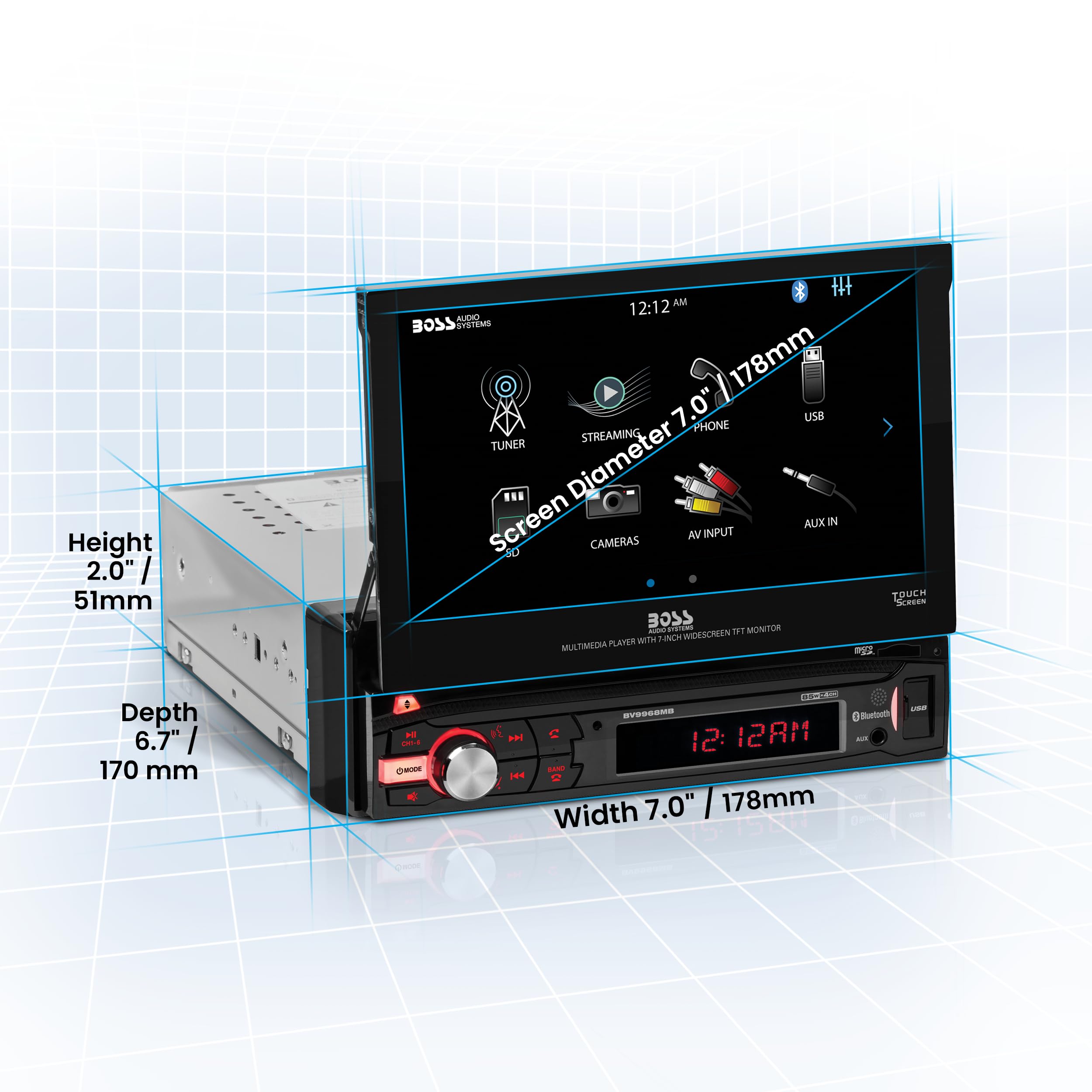 Foto 5 | Sistema Estéreo Para Coche Boss Audio Systems Bv9968mb Single Din 7'' Touch - Venta Internacional.