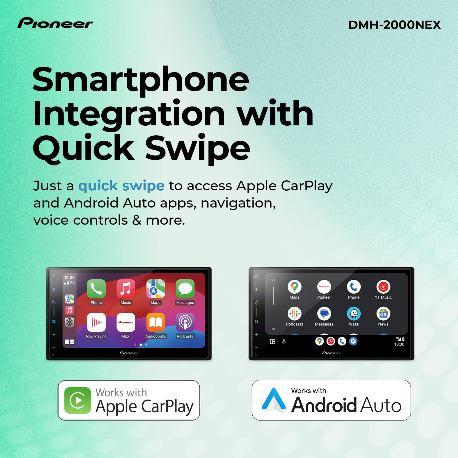 Foto 4 pulgar | Receptor Multimedia Pioneer Dmh-2000nex de 6,8 Pulgadas con Carplay y Android - Venta Internacional