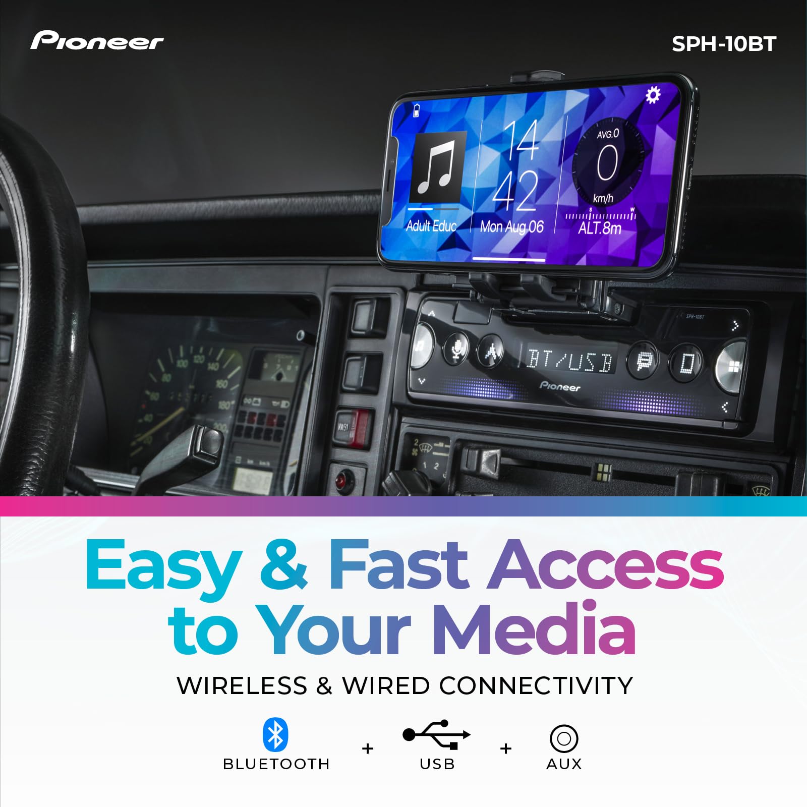 Foto 4 pulgar | Receptor Pioneer Sph-10bt con Pantalla Táctil Única Din con Bluetooth - Venta Internacional