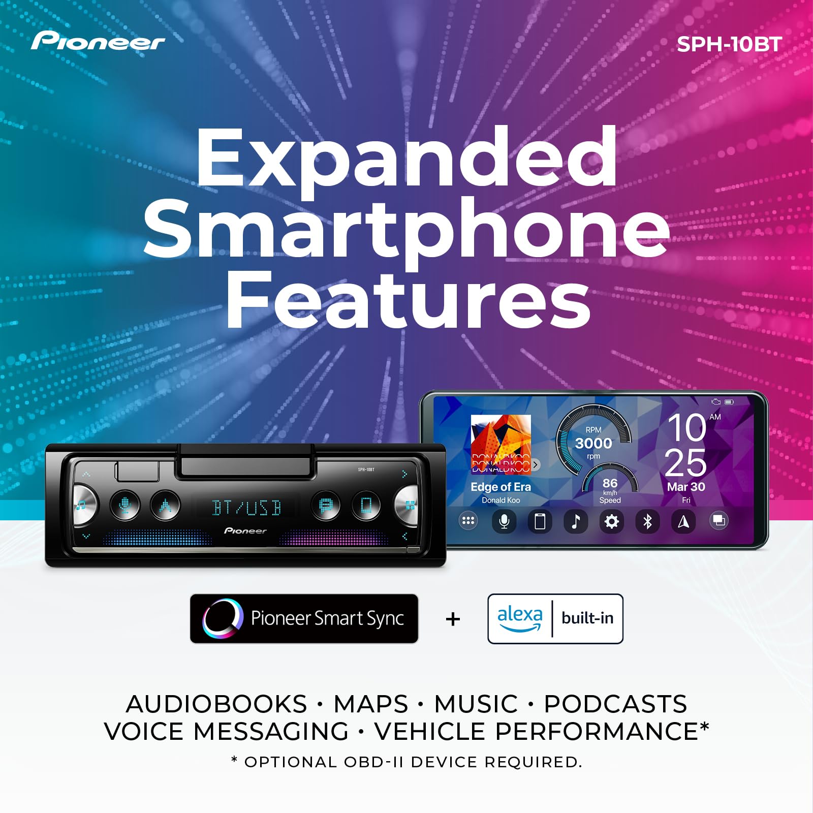 Foto 5 pulgar | Receptor Pioneer Sph-10bt con Pantalla Táctil Única Din con Bluetooth - Venta Internacional