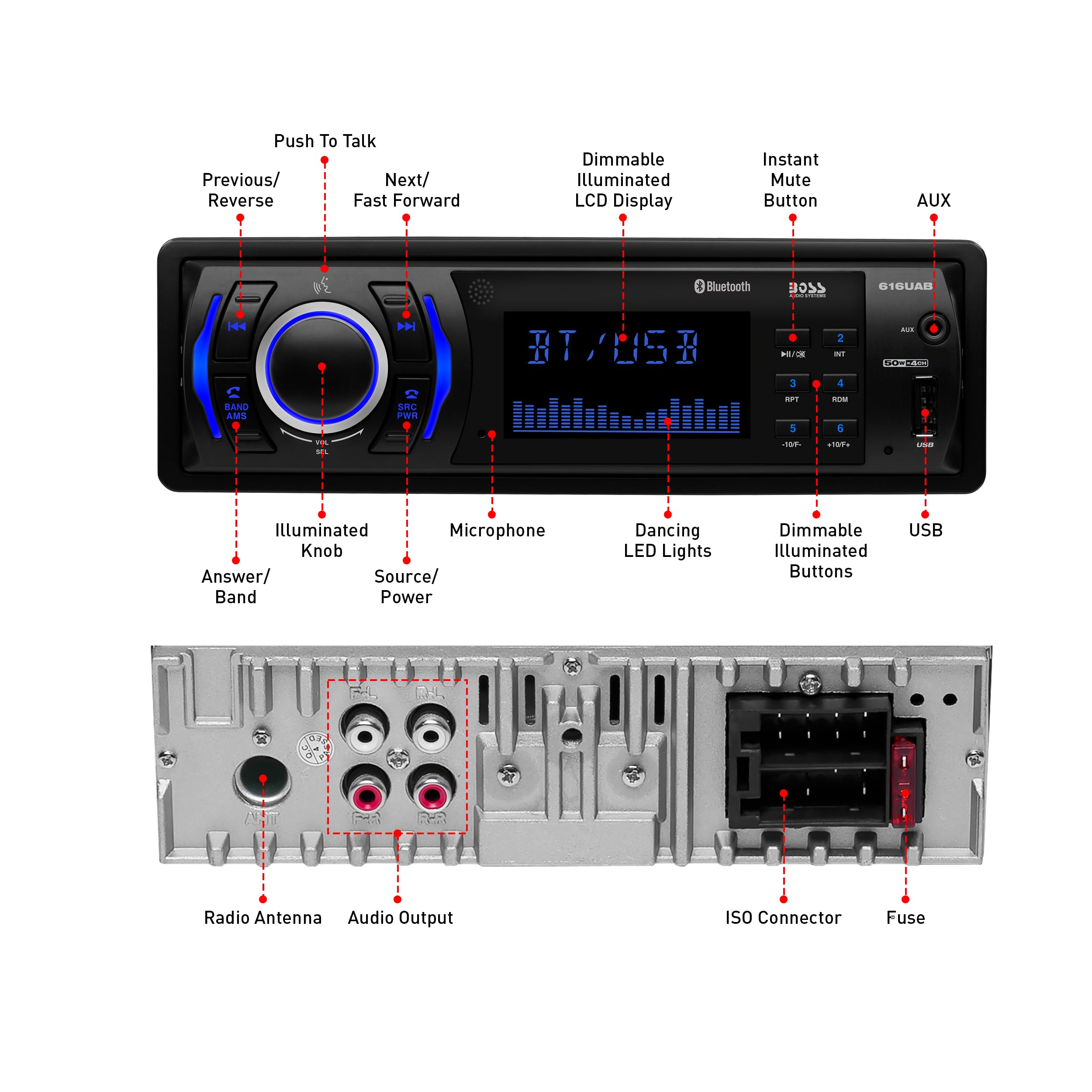 Foto 5 pulgar | Autoestéreo Boss Audio Systems Bluetooth con Control-Venta Internacional