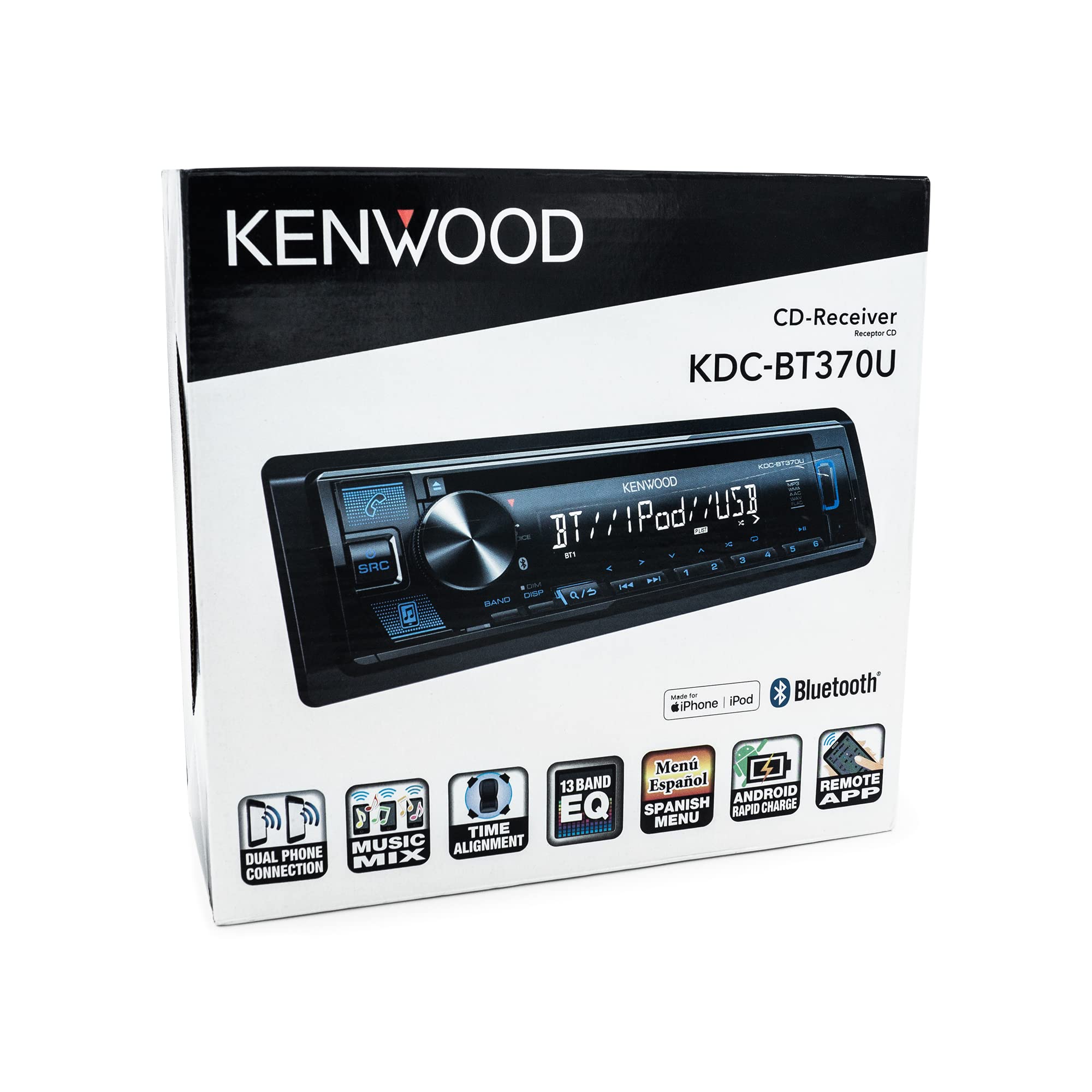 Foto 6 | Estéreo De Coche Kenwood Kdc-bt370u Cd Con Bluetooth, Usb Y Alexa - Venta Internacional.