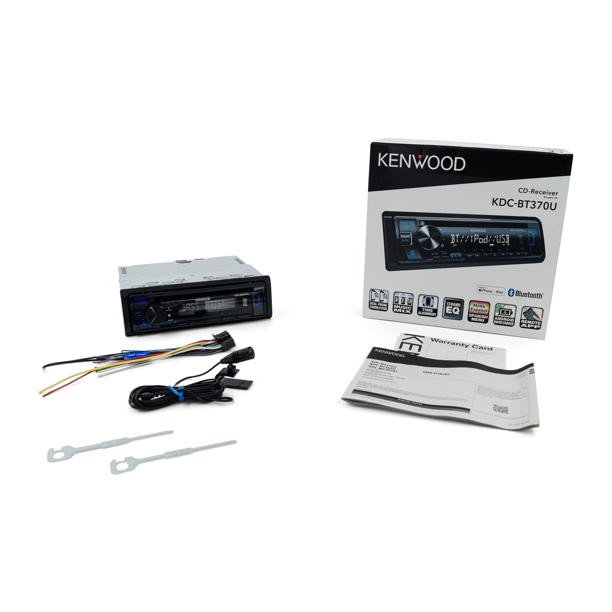 Foto 8 pulgar | Estéreo De Coche Kenwood Kdc-bt370u Cd Con Bluetooth, Usb Y Alexa - Venta Internacional.