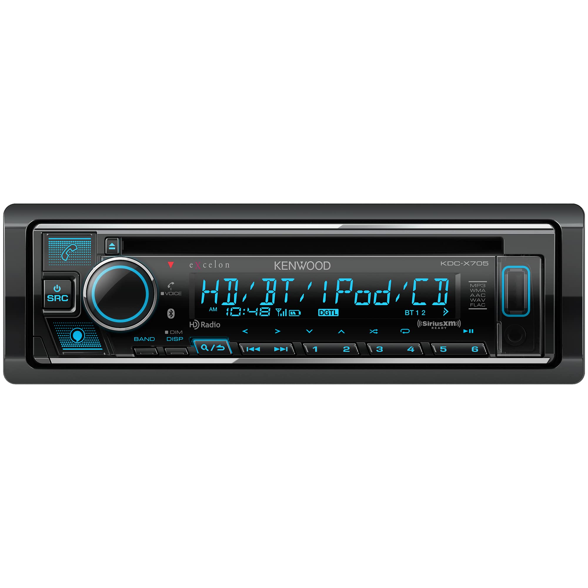 Receptor De Cd Kenwood Kdc-x705 Single Din Con Bluetooth, Hd Radio - Venta Internacional.