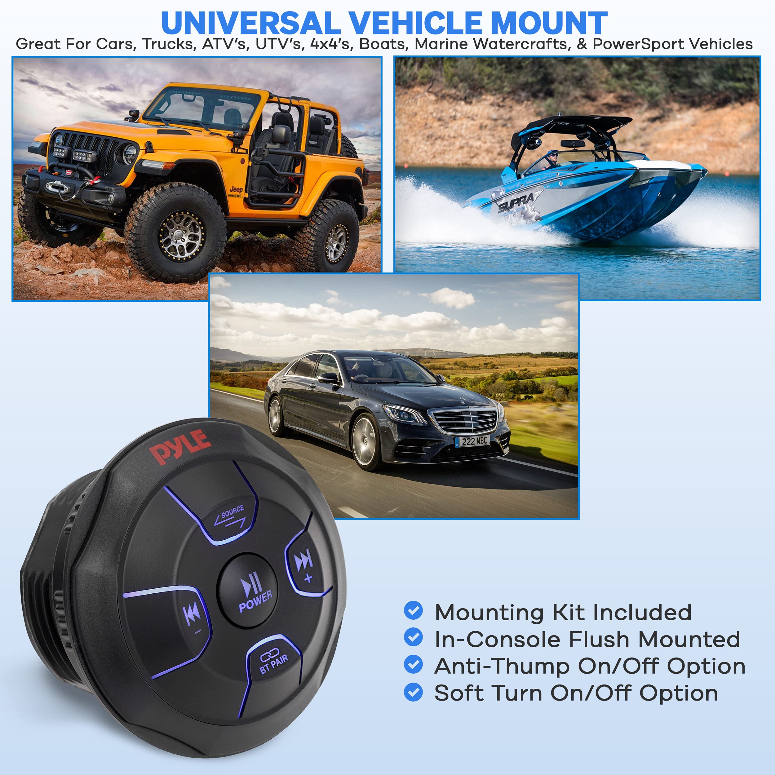 Foto 4 pulgar | Controlador De Audio Bluetooth Pyle Plmrbtrd1 Para Car Marine - Venta Internacional.