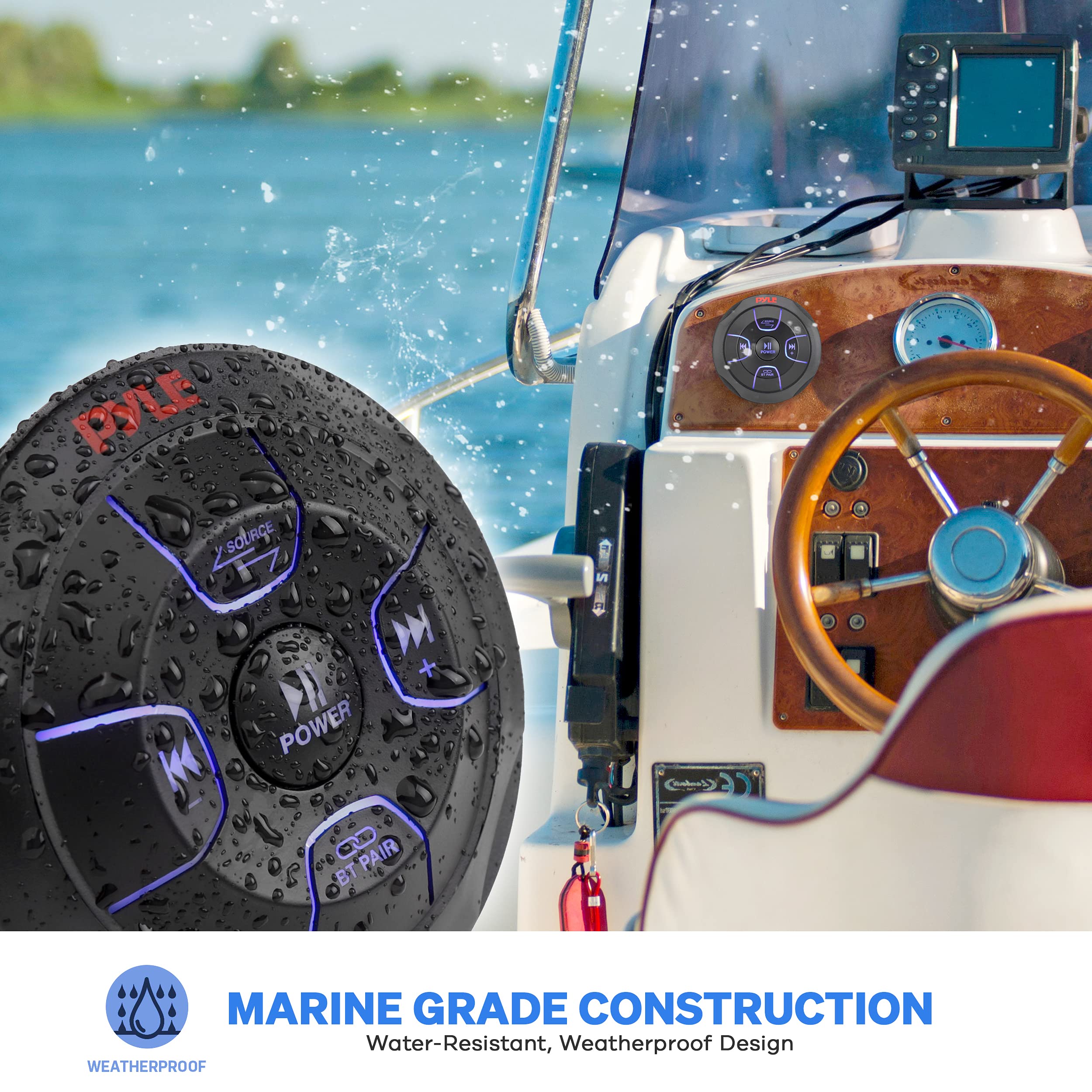 Foto 5 pulgar | Controlador De Audio Bluetooth Pyle Plmrbtrd1 Para Car Marine - Venta Internacional.