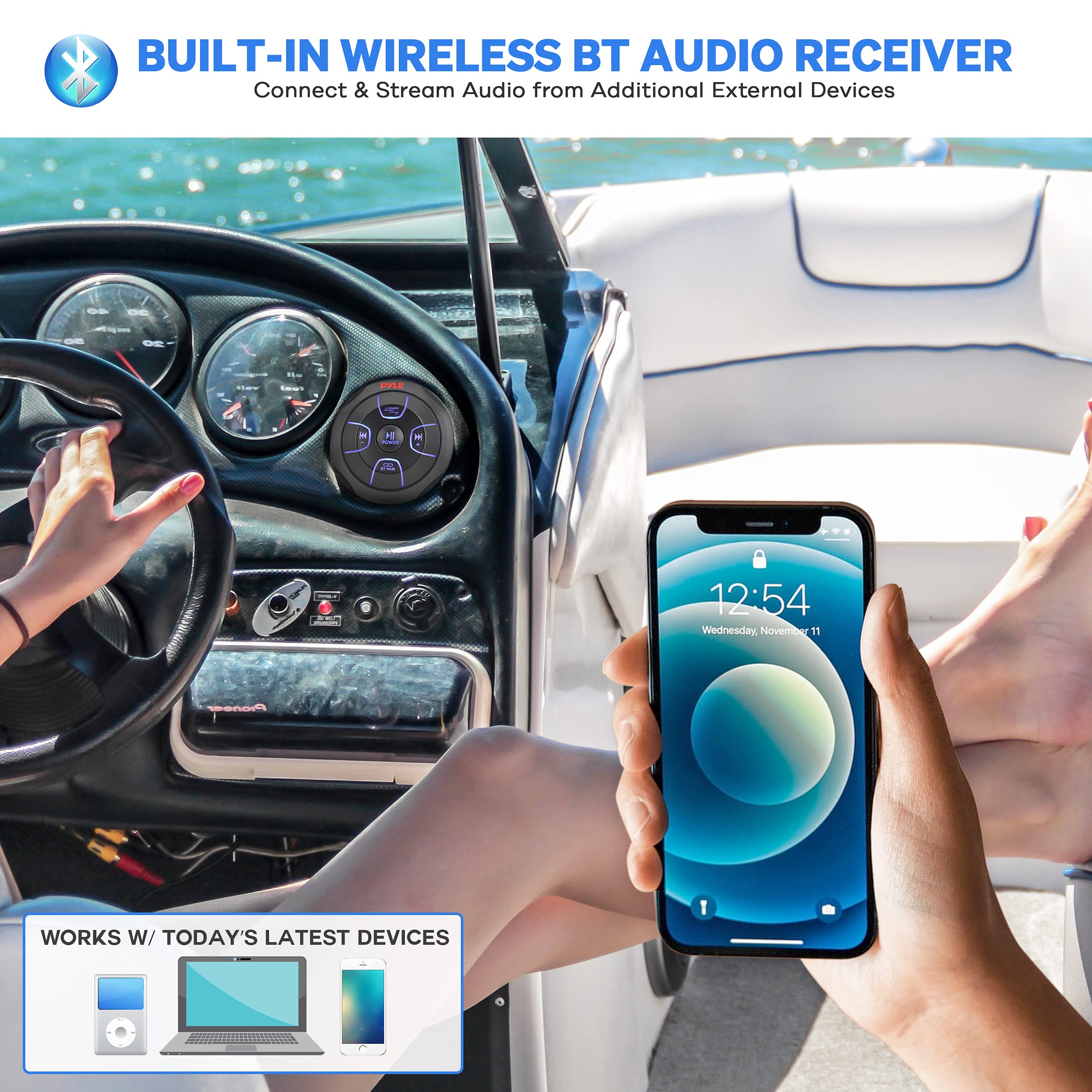 Foto 7 pulgar | Controlador De Audio Bluetooth Pyle Plmrbtrd1 Para Car Marine - Venta Internacional.