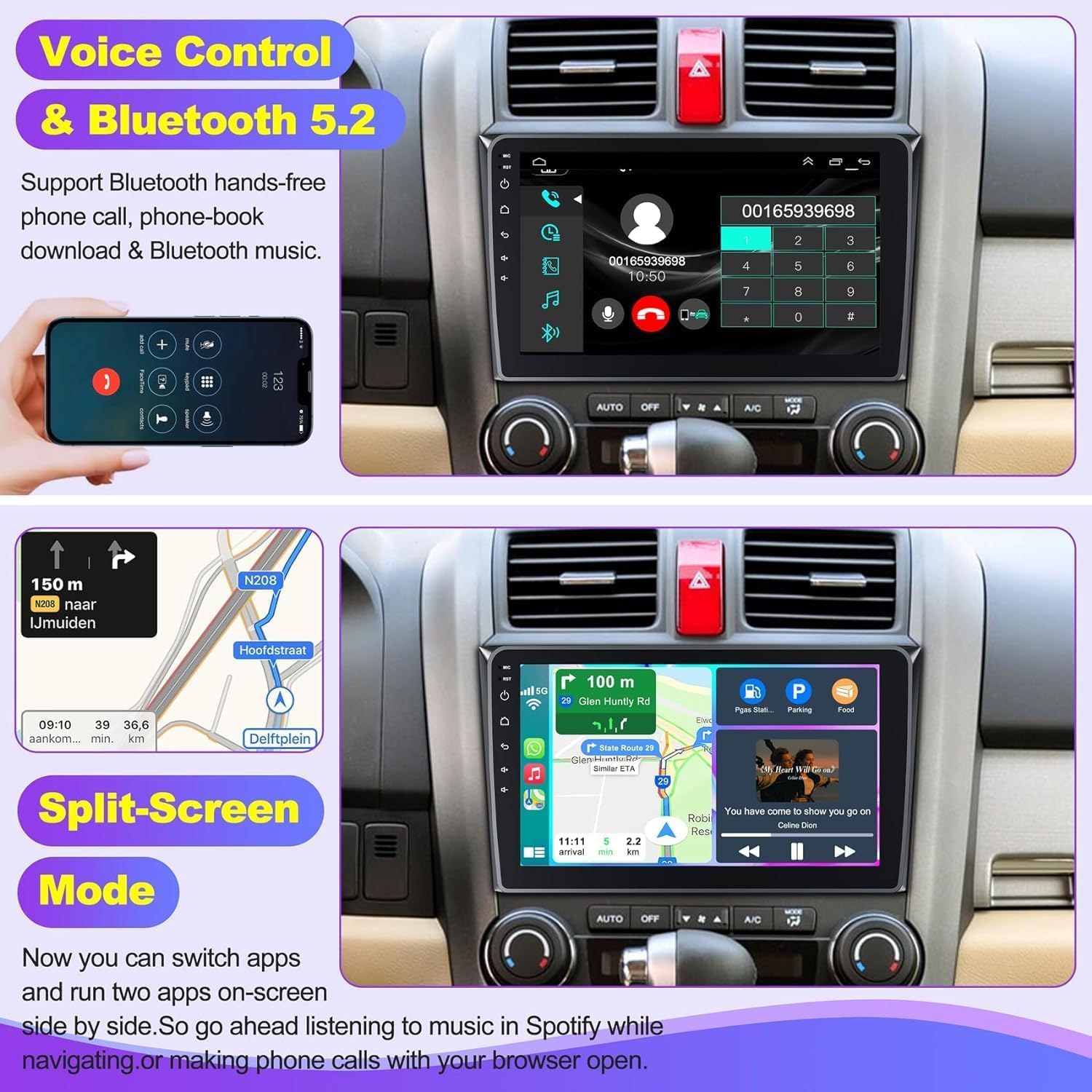 Foto 5 pulgar | Adaptador De Radio Estéreo De Coche Universe Para Honda Crv 2007-2011 - Venta Internacional.