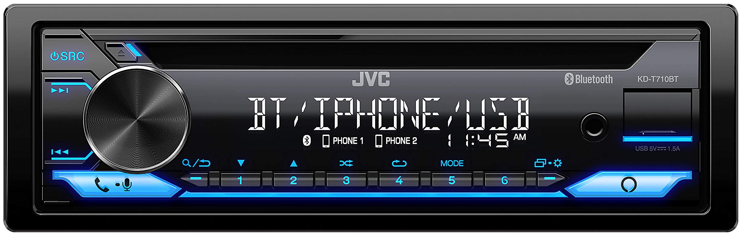 Foto 2 pulgar | Receptor De Cd Estéreo Para Coche Jvc Kd-t710bt Con Bluetooth Y Alexa - Venta Internacional.