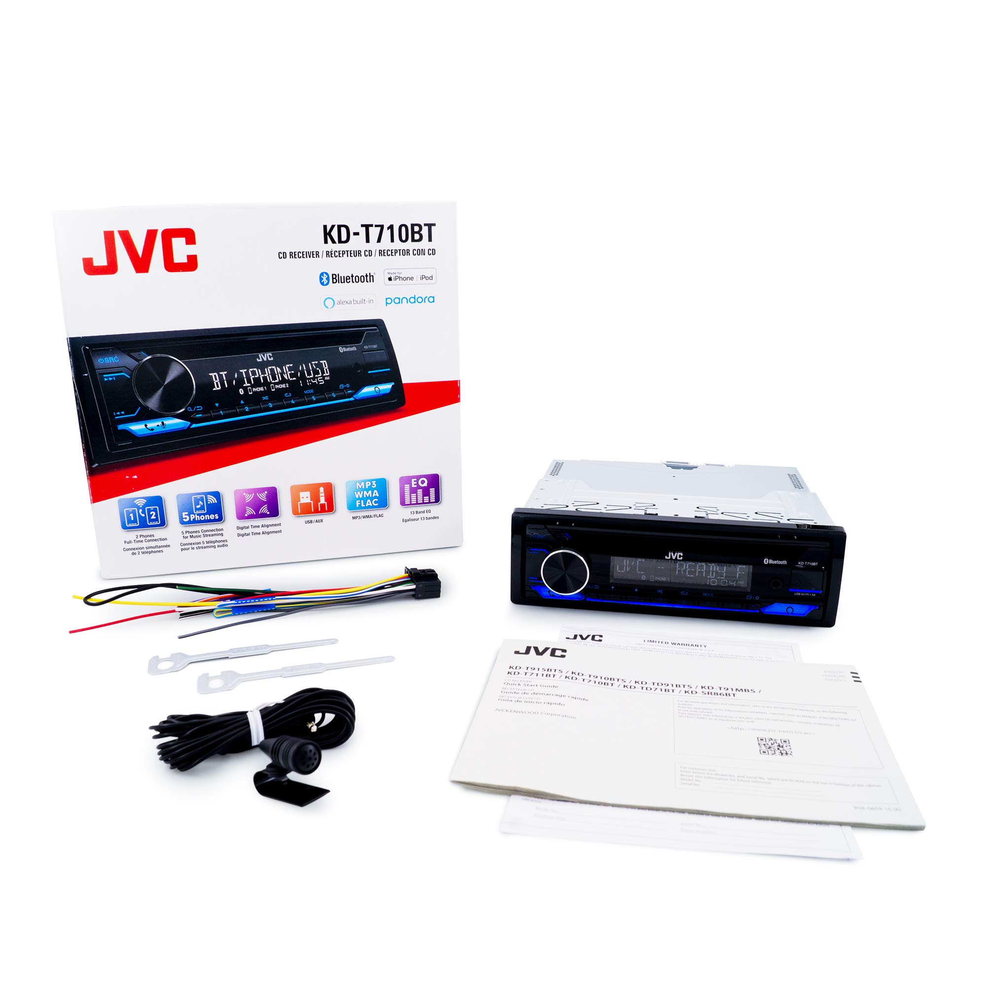 Foto 5 | Receptor De Cd Estéreo Para Coche Jvc Kd-t710bt Con Bluetooth Y Alexa - Venta Internacional.