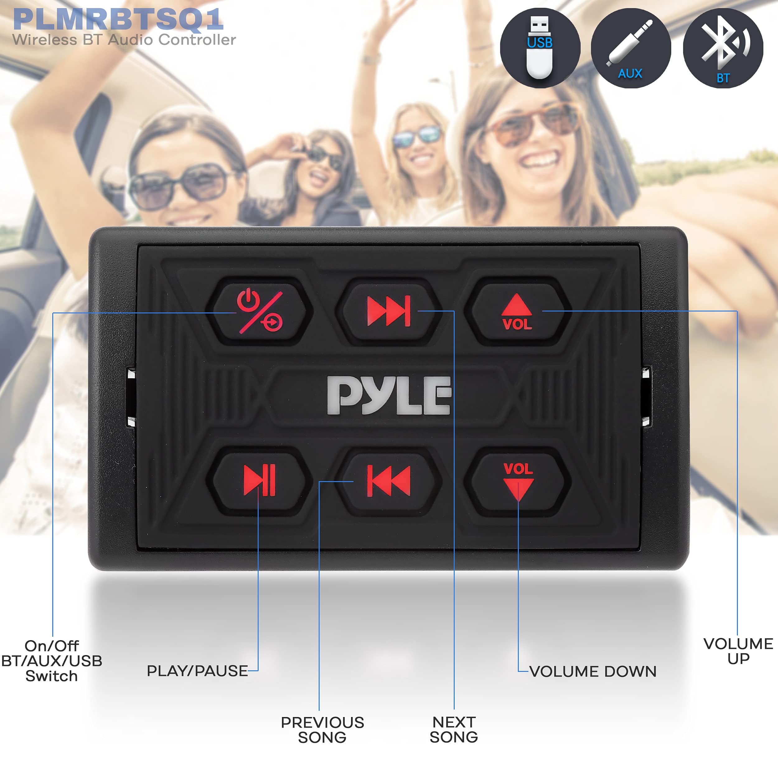 Foto 2 | Radio De Coche Bluetooth Pyle Plmrbtsq1, Receptor Marino Impermeable - Venta Internacional.