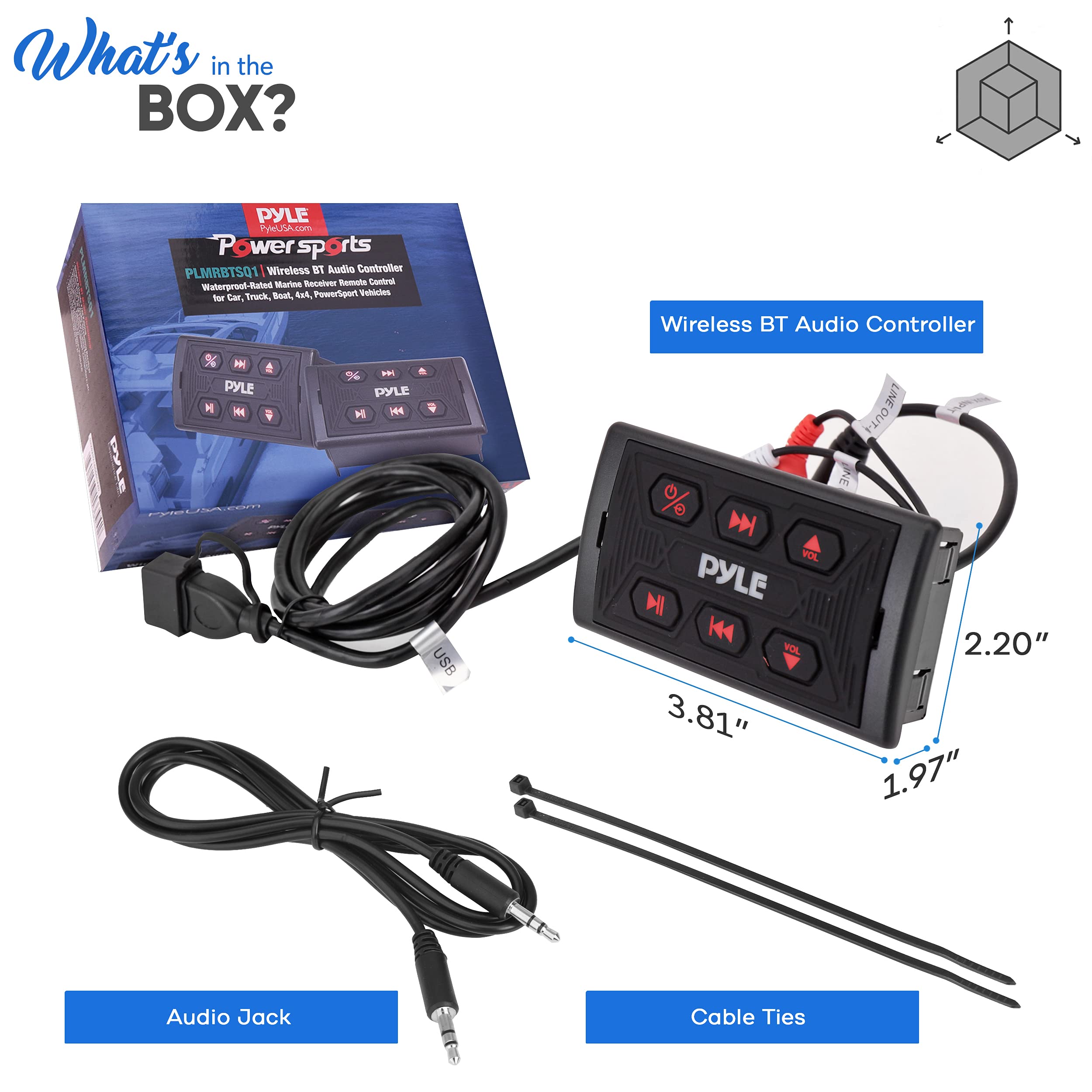 Foto 7 | Radio De Coche Bluetooth Pyle Plmrbtsq1, Receptor Marino Impermeable - Venta Internacional.