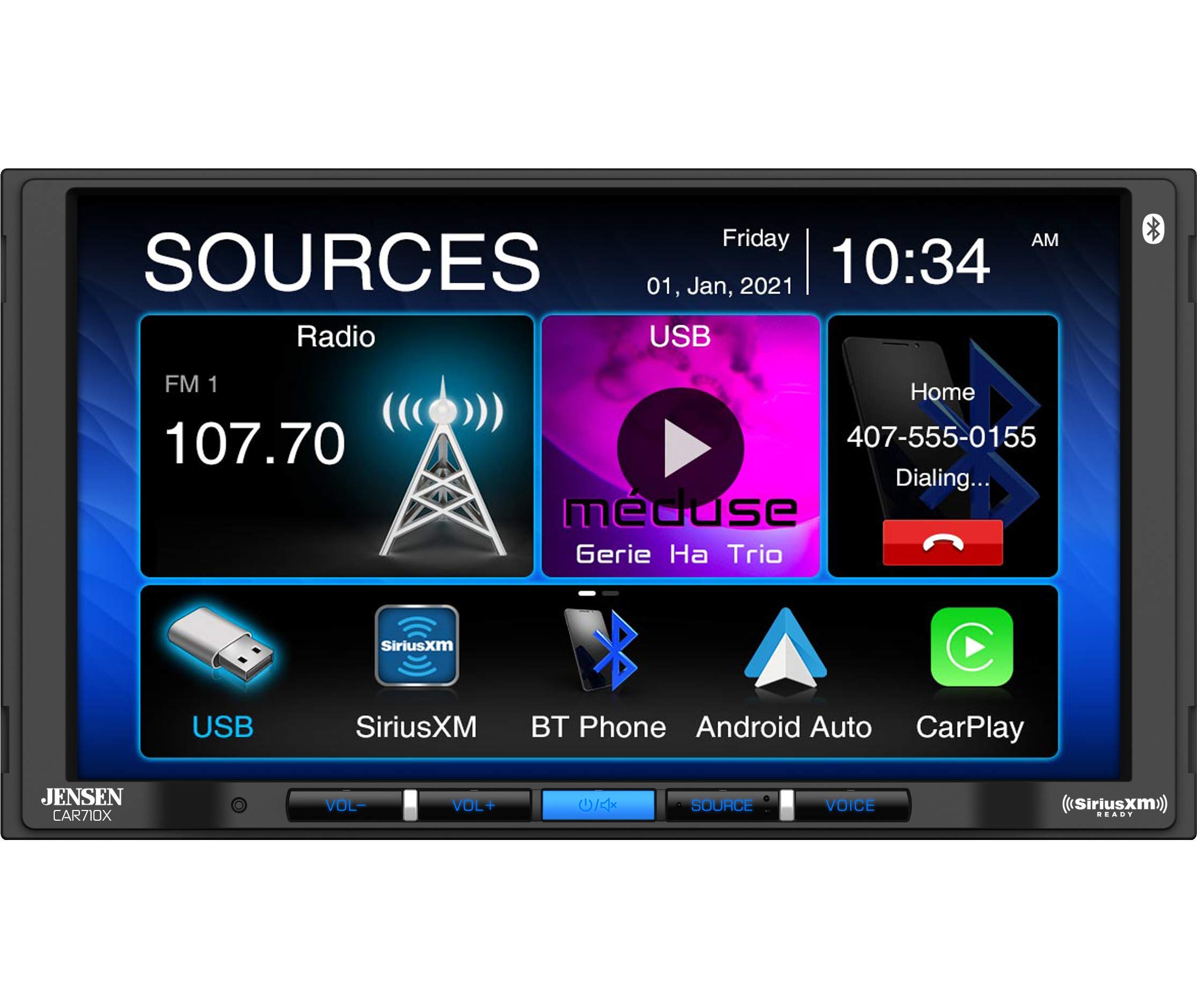 Foto 3 pulgar | Receptor Multimedia Jensen CAR710X 7'' con Apple CarPlay y Android Auto - Venta Internacional
