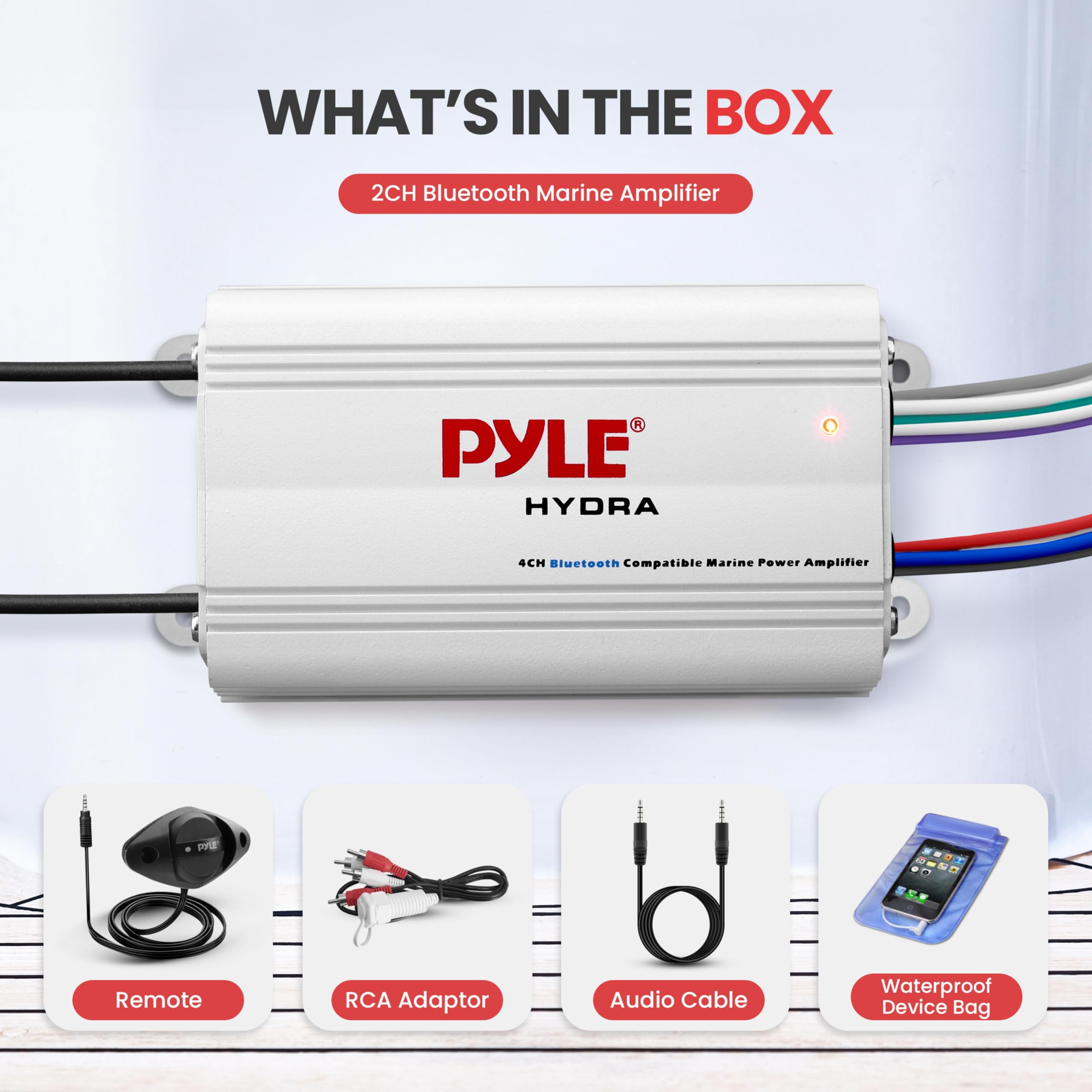 Foto 7 pulgar | Amplificador Marino Pyle Plmrmb4cw 200 W Rms 4 Canales Bluetooth - Venta Internacional.
