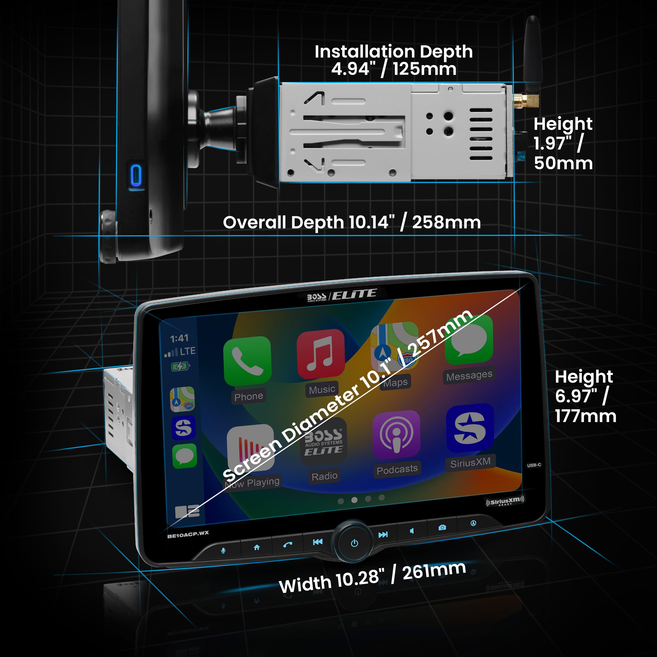 Foto 4 | Sistema Estéreo Para Coche Boss Audio Systems Elite Be10acp.wx 10.1'' - Venta Internacional.