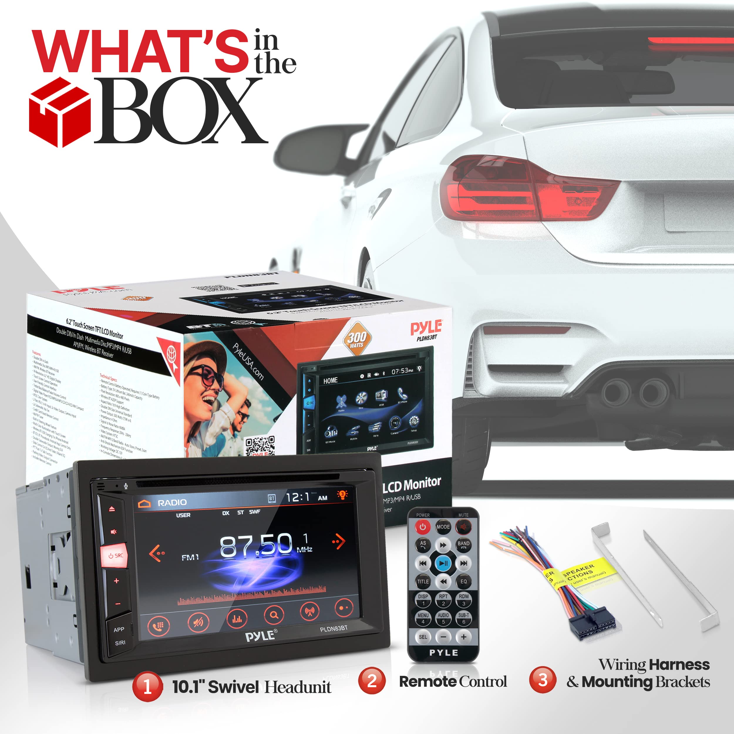 Foto 3 pulgar | Reproductor Estéreo Para Coche Pyle Double Din Dvd Bluetooth Con Usb/sd - Venta Internacional.