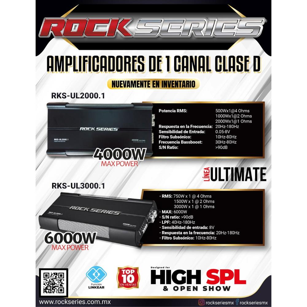 Foto 3 pulgar | Amplificador Monoblock Rock Series Rks-ul2000.1 4000 Watts Clase D High Spl Open Show