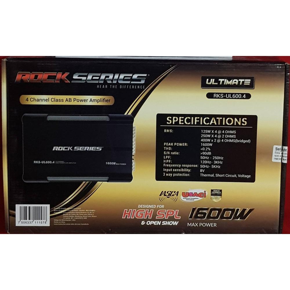 Foto 6 pulgar | Amplificador 4 Canales Rock Series Rks-ul600.4 1600 Watts Clase Ab 4 Ohms