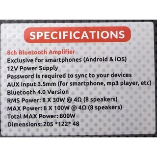 Foto 4 | Amplificador 8 Canales Rock Series Rks-ampbt8 800 Watts Clase D Bluetooth Android Ios