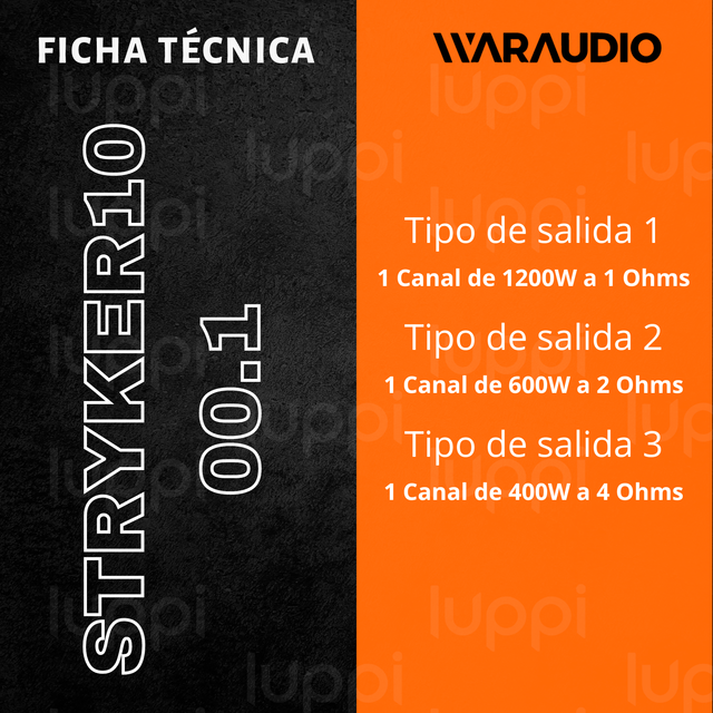 Foto 3 pulgar | Amplificador Waraudio Stryker1000.1 de 1 Canal 1200w Rms