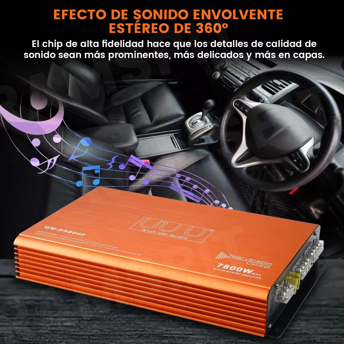 Foto 3 pulgar | Amplificador de Audio 4 Canales Fuente para Carros Eo Safe Imports ESI-11727 Naranja