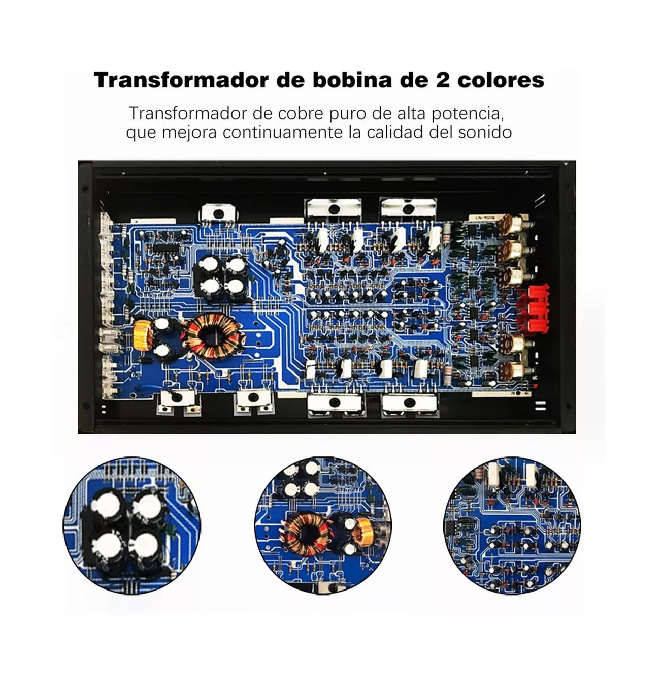 Foto 4 pulgar | Amplificador de Audio de 6800w 4 Canales para Auto Negro