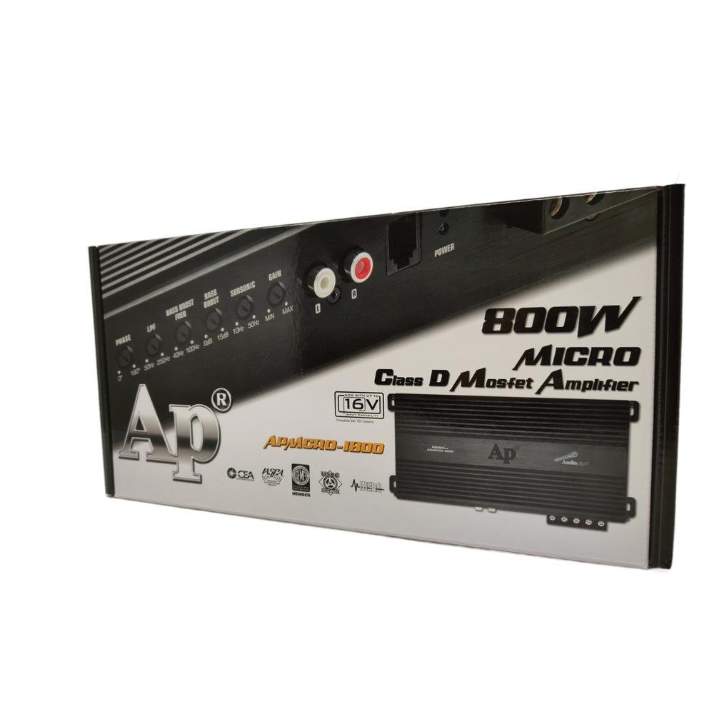 Foto 9 pulgar | Amplificador Audiopipe Apmcro-1800 800w Monoblock Clase D Control De Bajos