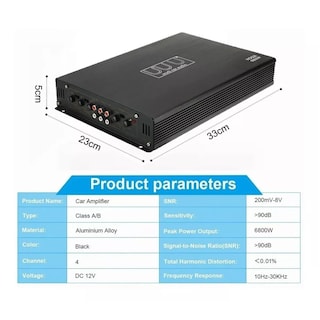 Foto 4 | Amplificador De Audio De 6800w 4 Canales Para Auto Eo Safe Imports Esi-13596 Negro