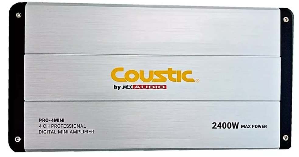 Mini Amplificador Digital 4 Canales Coustic Pro-4mini Plata 2400 W