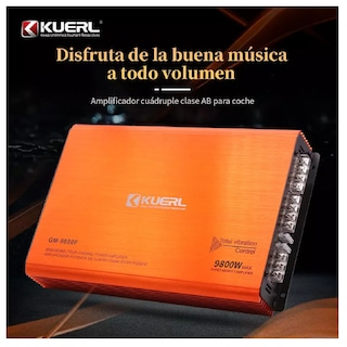 Foto 2 | Amplificador Audio 4 Canales Clase Ab para Autoestéreo 9800 W Naranja