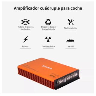 Foto 4 | Amplificador Audio 4 Canales Clase Ab para Autoestéreo 9800 W Naranja