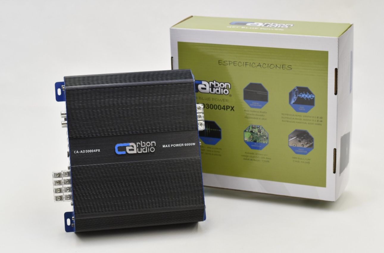 Amplificador Nano Carbon Audio 4 Canales Clase D 6,000 w