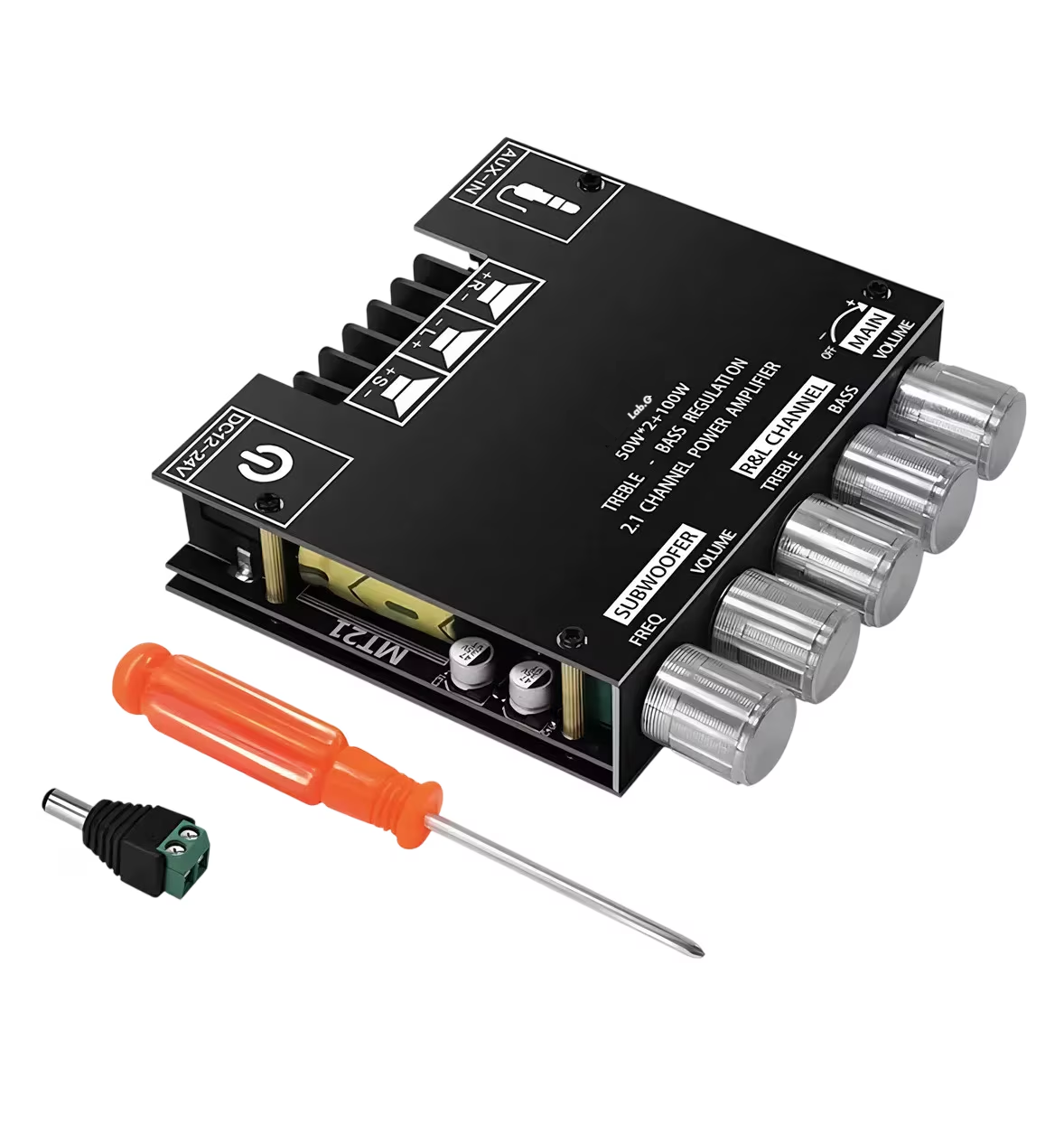 Placa Amplificadora Lab.g De Potencia Digital 50wx2+100w Zk-mt21 Negra